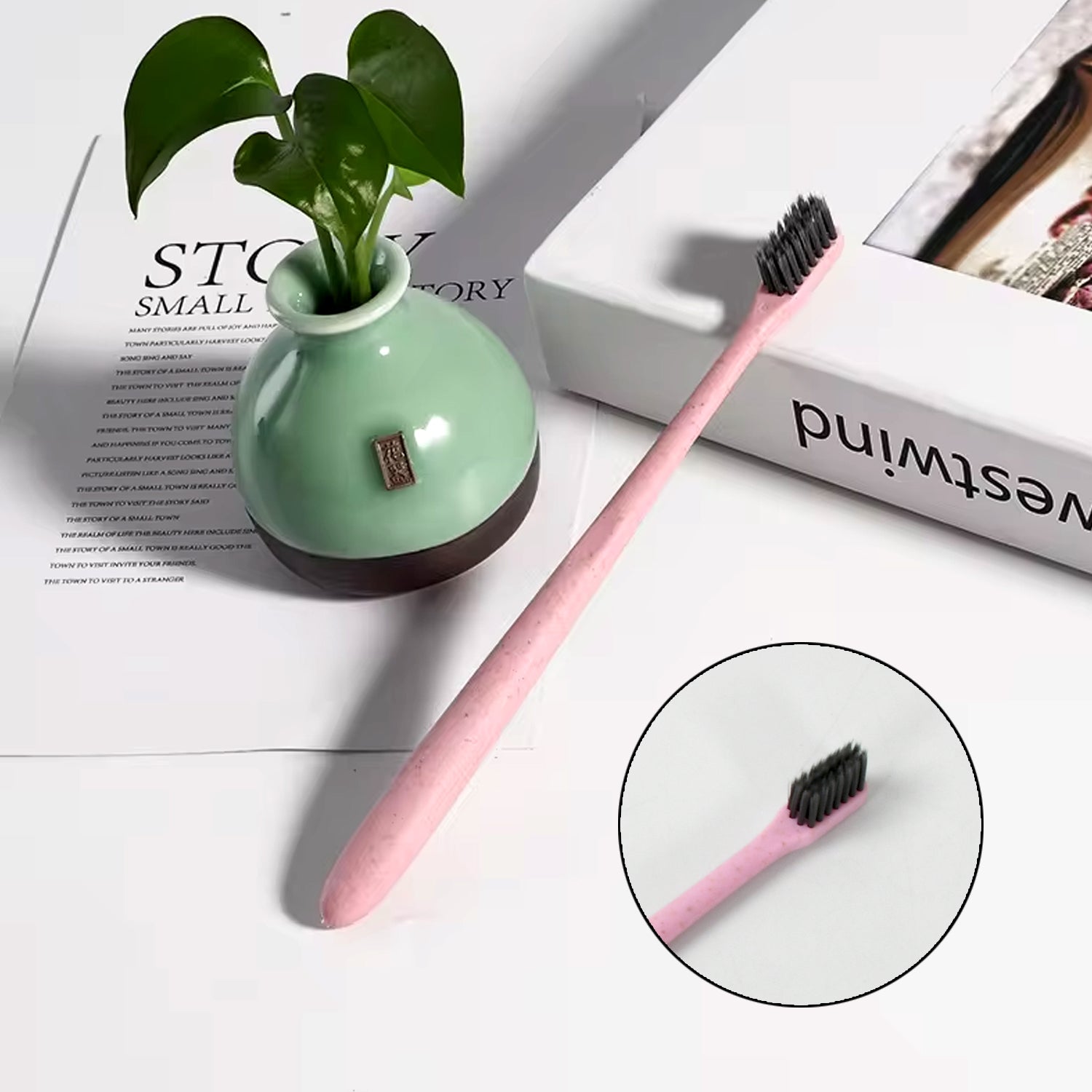 Soft Toothbrush With Toothbrush Cover Cleaner Scraper for Men and Women, Kids, Adults Plastic Toothbrush Cover / Case / Holder (1 Pc / Mix Color) - Bhavnagar Deodap