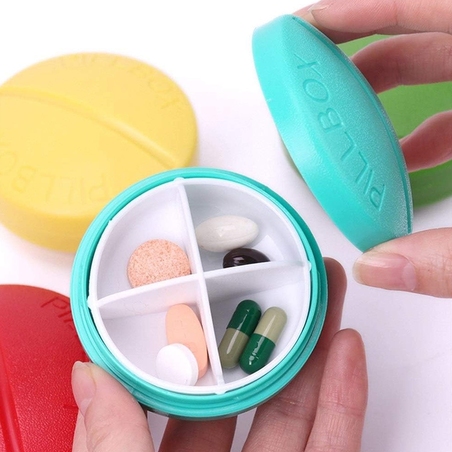 Daily Pill Organizer Round Case