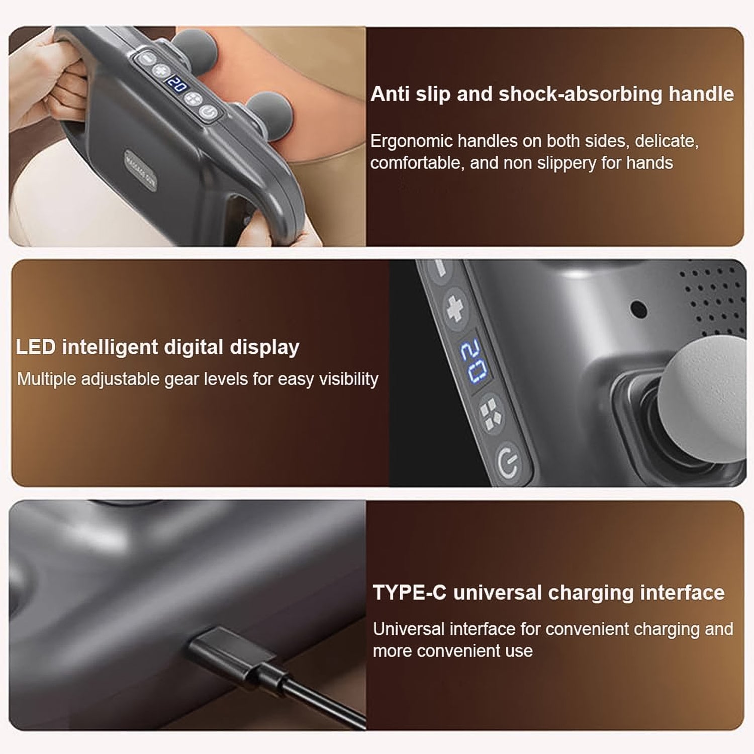 Handheld Full Body Massager 4-Head Massage Gun (1 Pc / Mix Color) - Bhavnagar Deodap