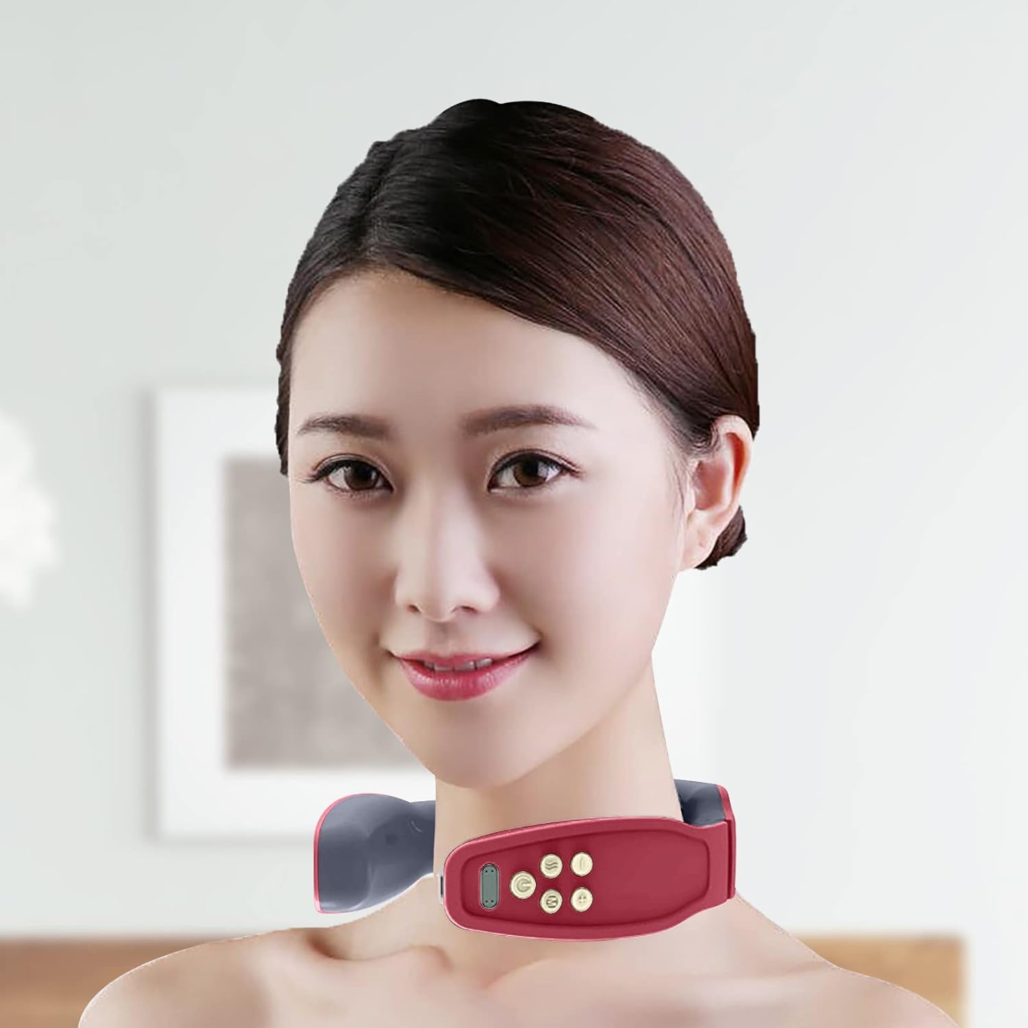 Electric Neck Massager for Pain Relief, Intelligent Neck Massager with Heat, 4 Modes 15 Level Cordless Deep Tissue Point Massager, Portable Neck (1 pc ) - Bhavnagar Deodap