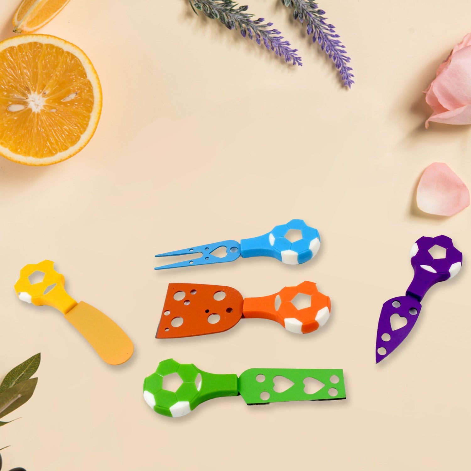 Football Soccer Cheese Knife Set (5 Pcs Set) - Bhavnagar Deodap
