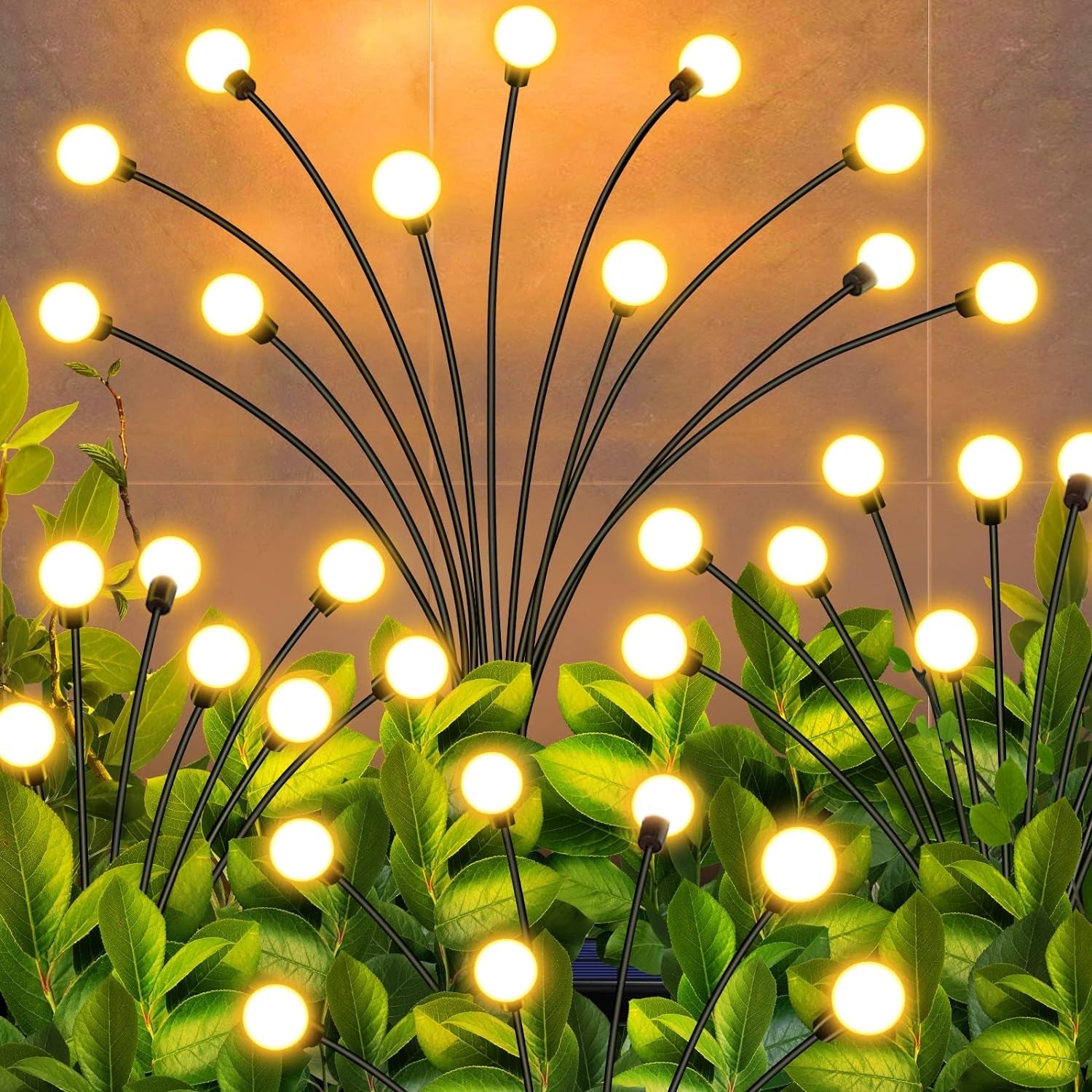 Solar Garden Lights, Solar - Powered Firefly Lamp, New Upgraded Solar Firefly Lights Outdoor Waterproof, Solar Outdoor Decorative Lights for Yard Gardening Patio Backyard Pathway Décor (2 PCS Set 12 LED (Warm Light)) - Bhavnagar Deodap