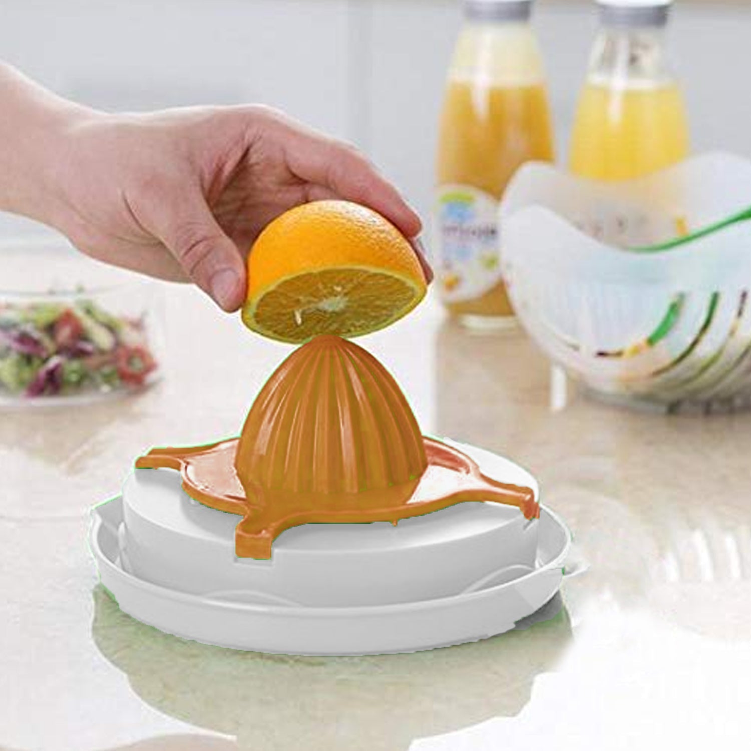 2 In 1 Salad Cutter Bowl with Lemon Squeezer Citrus Juicer (1 Pc) - Bhavnagar Deodap