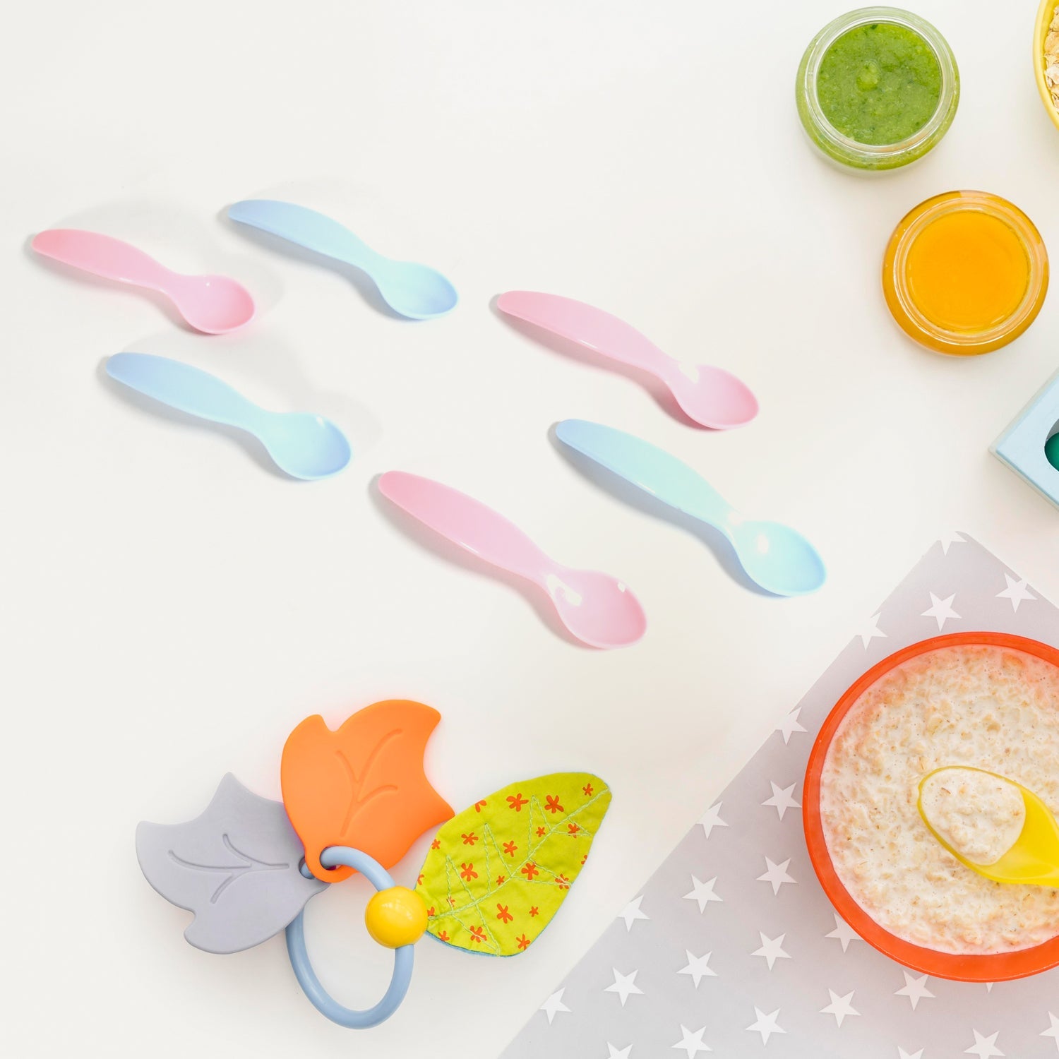 Kids Cute Food Grade Foods Feeding Training Baby Spoon (Set of 6 pcs) - Bhavnagar Deodap