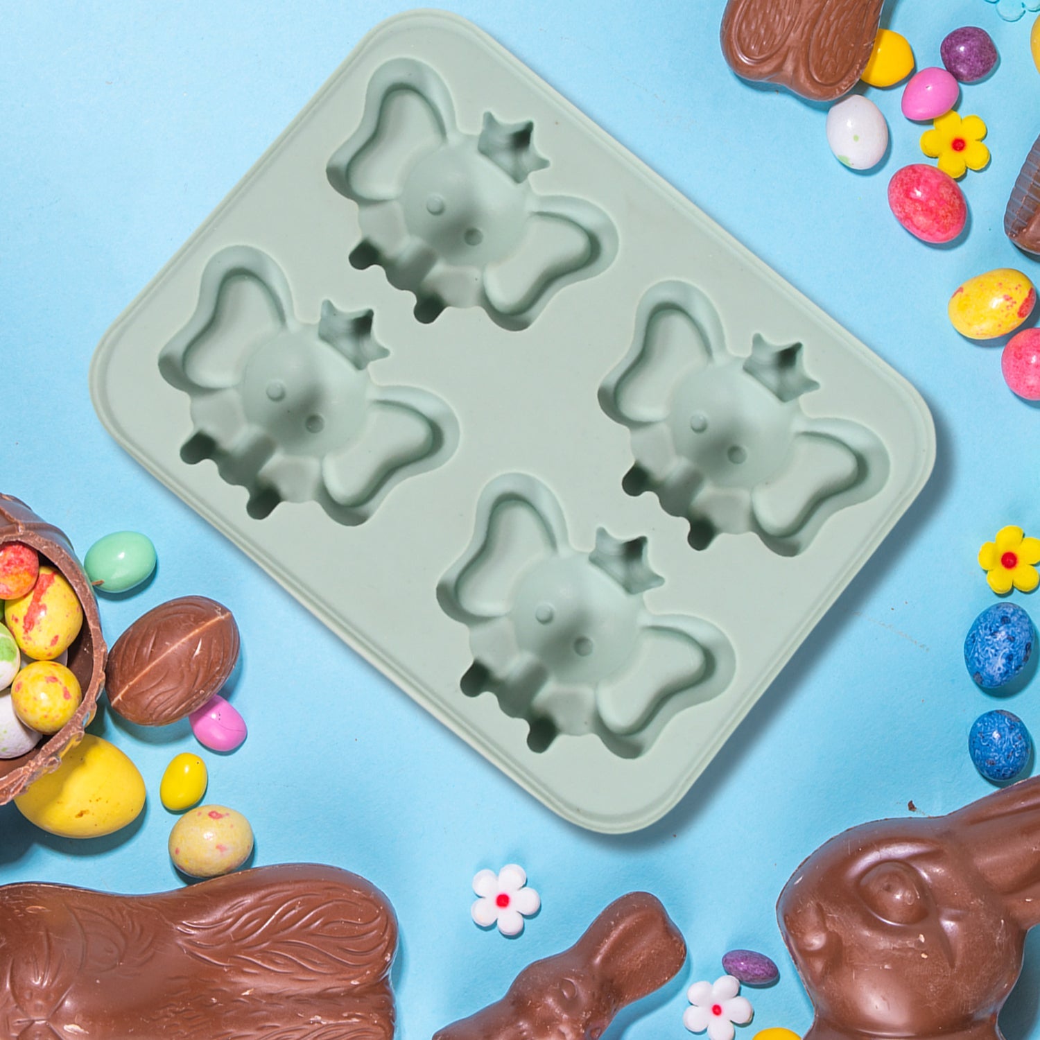 Silicone Cartoon Shape 4 Grid Ice Cube Tray Ice Cube Molds Trays Small Cubes Tray For Fridge, Flexible Silicon Ice Tray (1 pc) - Bhavnagar Deodap