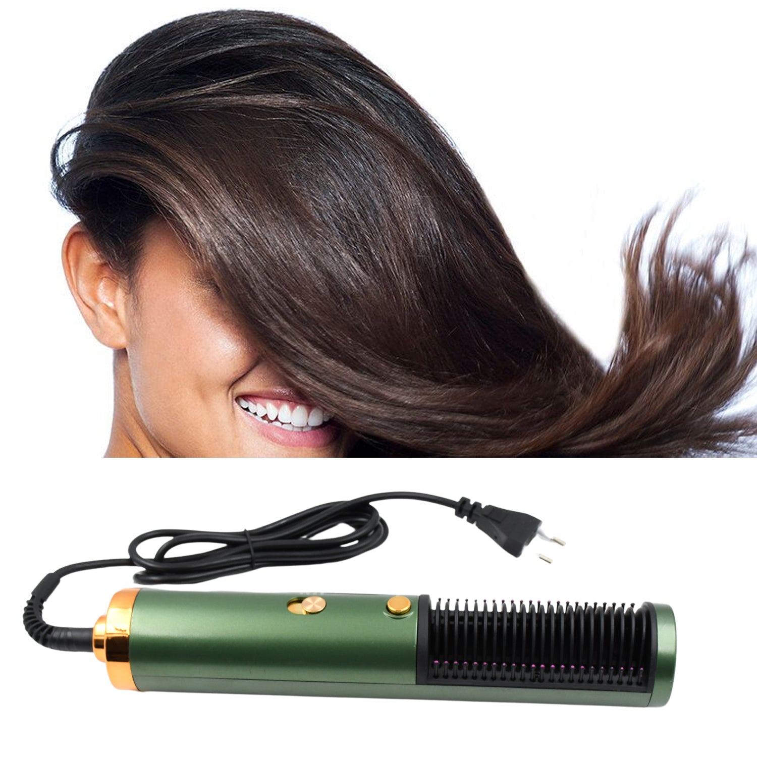 Hair Straightener Comb, Anti Scald Hot Comb Negative Ion Hair Straightener Brush Straightener 3 Gear Constant Temperature for Quick and Professional Hair Salon at Home (1200w) - Bhavnagar Deodap