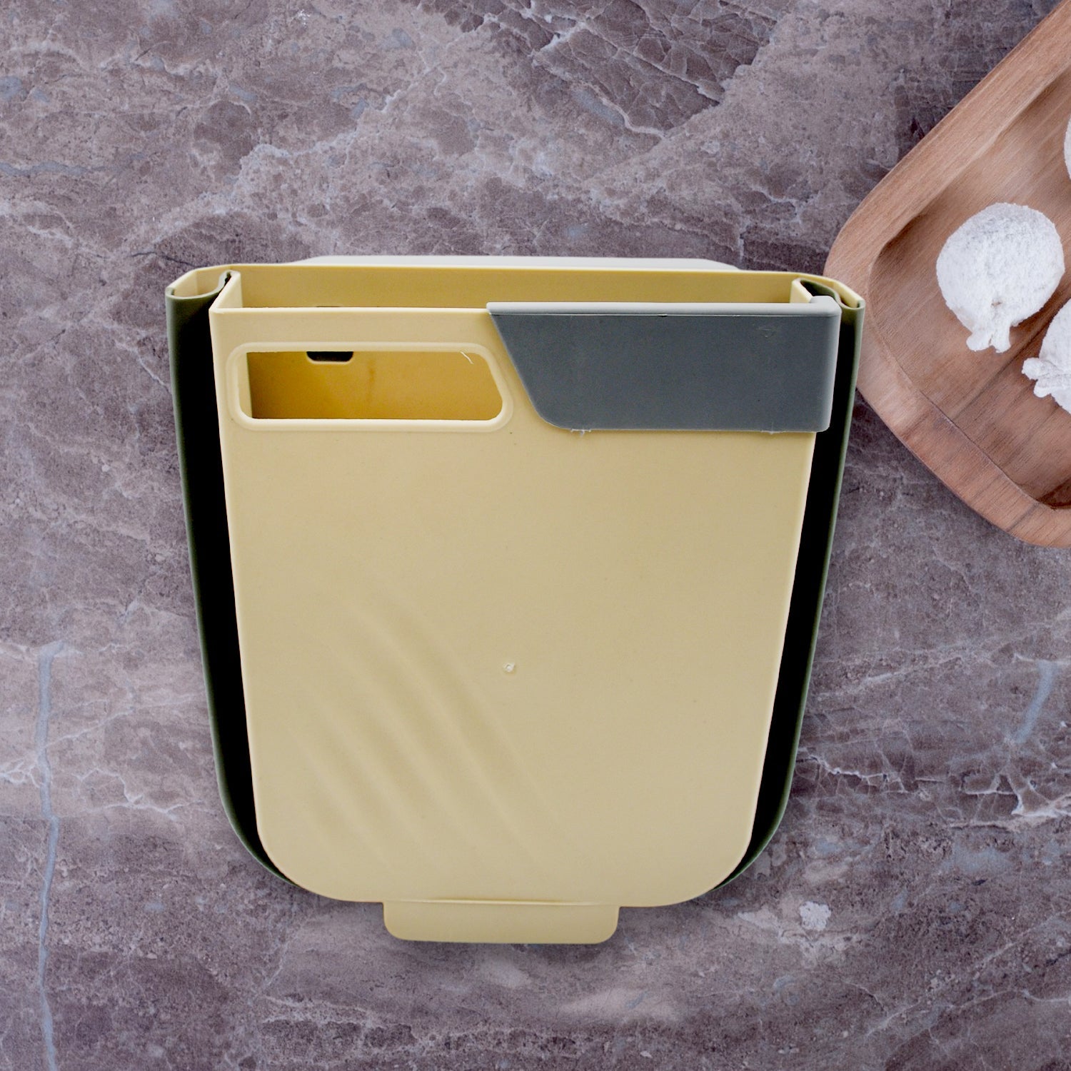 Hanging Trash Can for Kitchen Cabinet Door, Small Collapsible Foldable Waste Bins, Hanging Trash Holder for Bathroom Bedroom Office Car, Portable - Bhavnagar Deodap