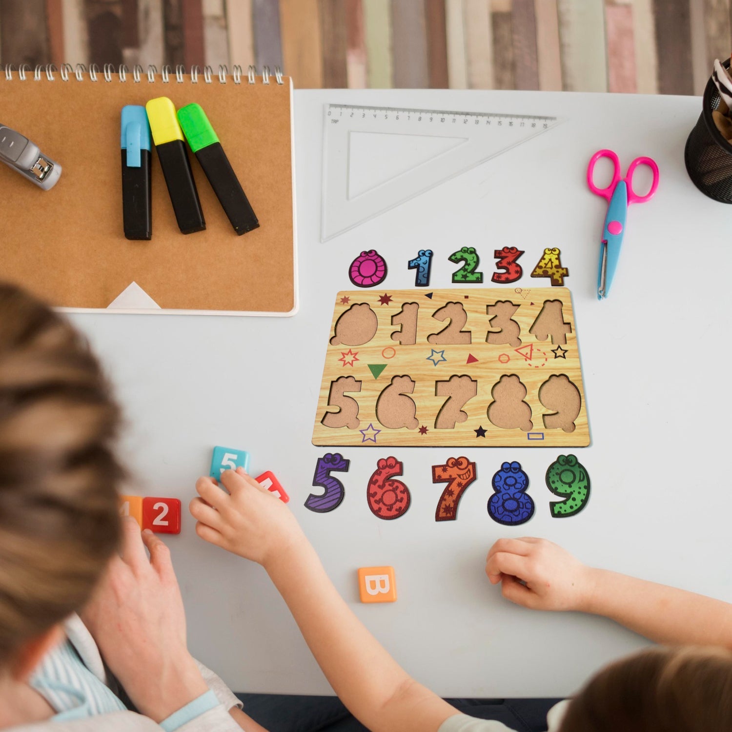 Wooden Number Puzzle Learning Educational Board (1 Set / 28×20 Cm) - Bhavnagar Deodap