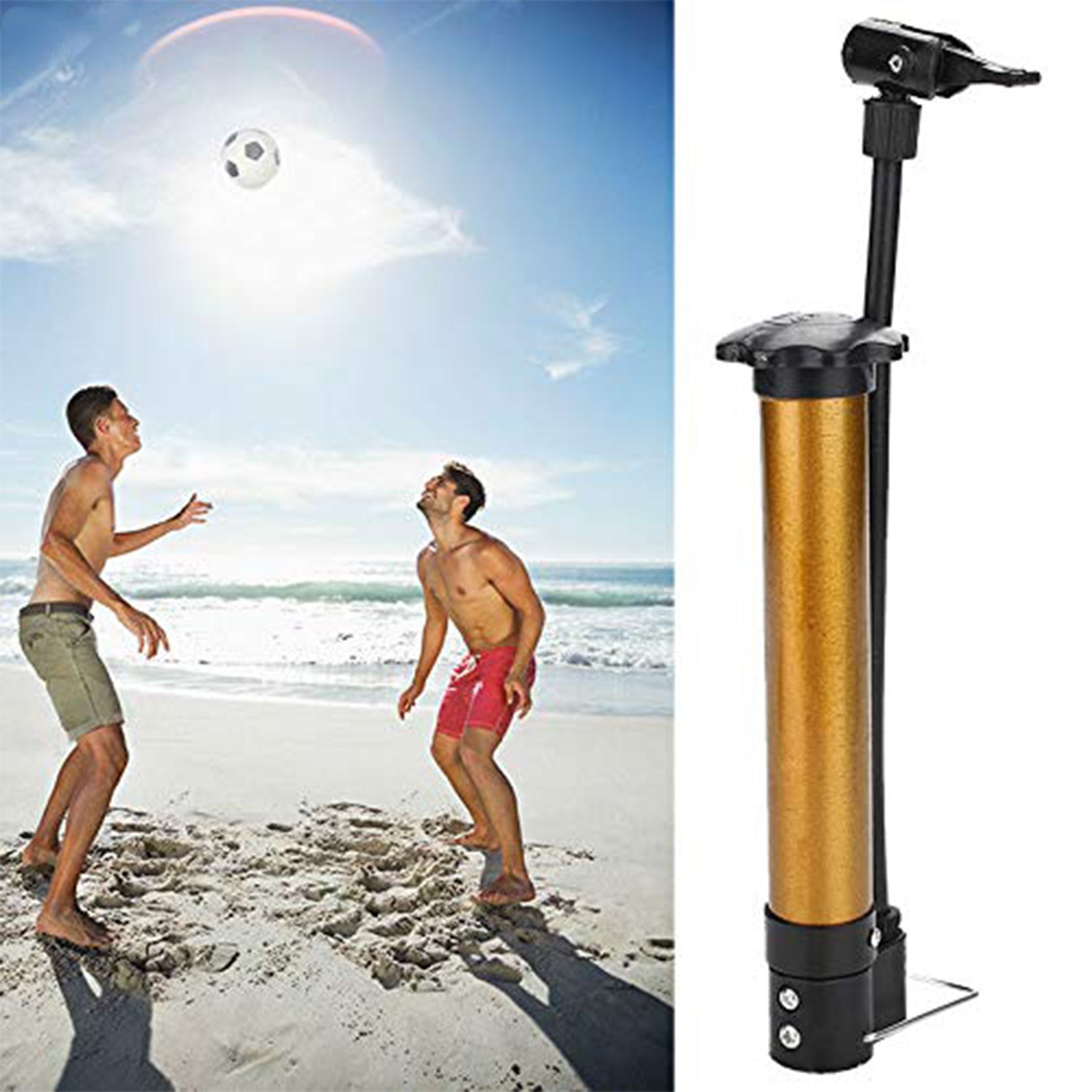 Mini Hand Air Ball Pump With 1 Pin, Metal Portable High Pressure Air Pump Mini Basketball Inflator for Balls, Basketball, Soccer, Volleyball, Football, Inflatable, and More (1 Pc) - Bhavnagar Deodap