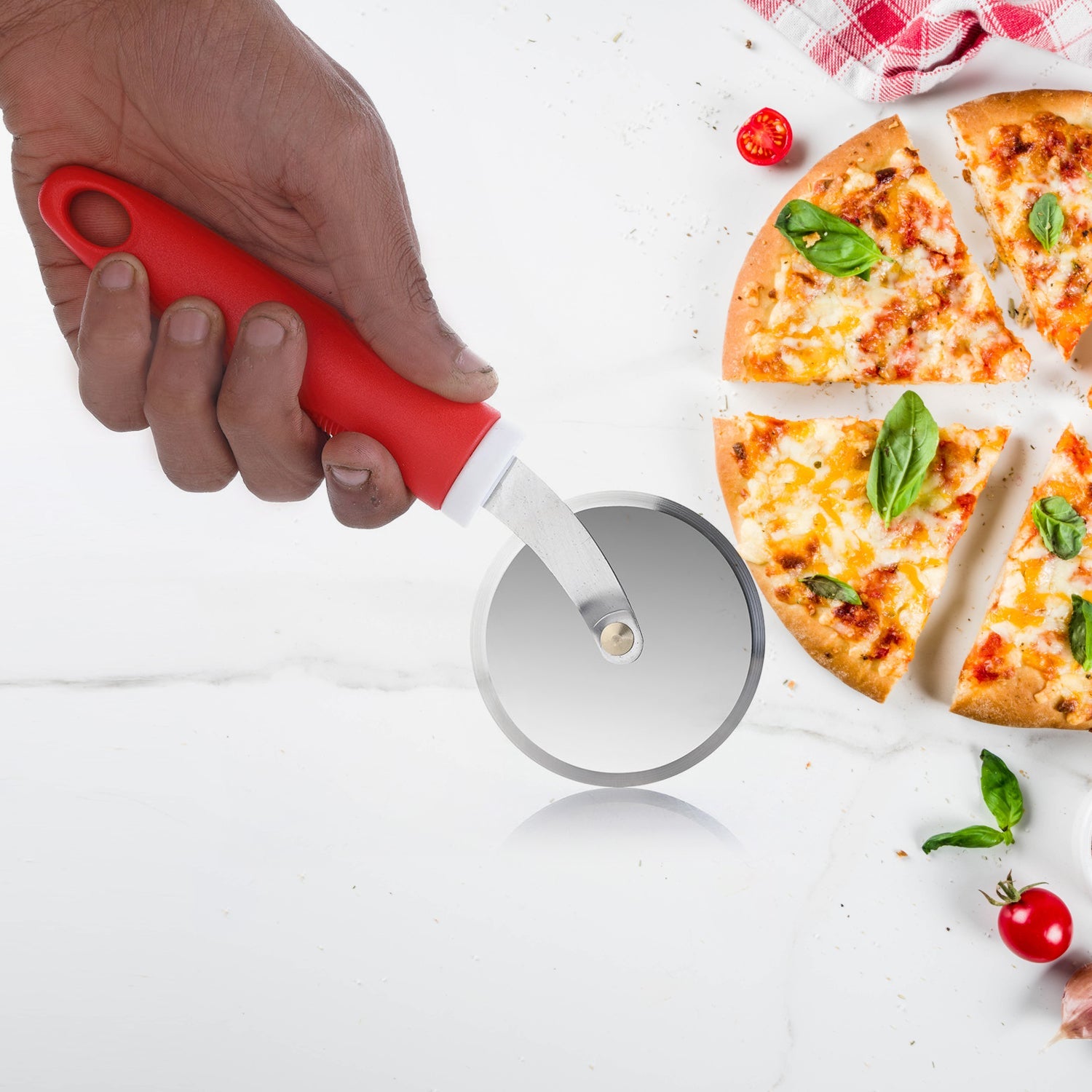 Ganesh GANESH PIZZA  /  PASTRY CUTTER Wheel Pizza Cutter  (Stainless Steel) - Bhavnagar Deodap