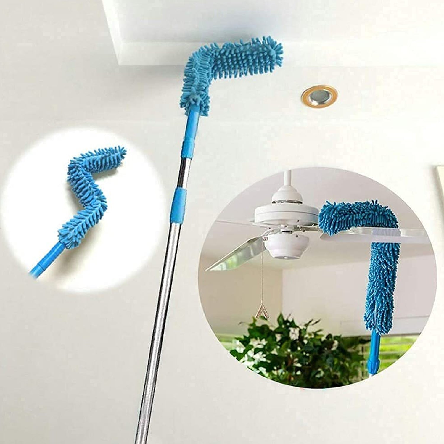 Long Handle Dust Cleaning Brush, Adjustable Microfiber dust Brush, Foldable Home appliances Ceiling Cleaner, Latest Home Improvement Products - Bhavnagar Deodap