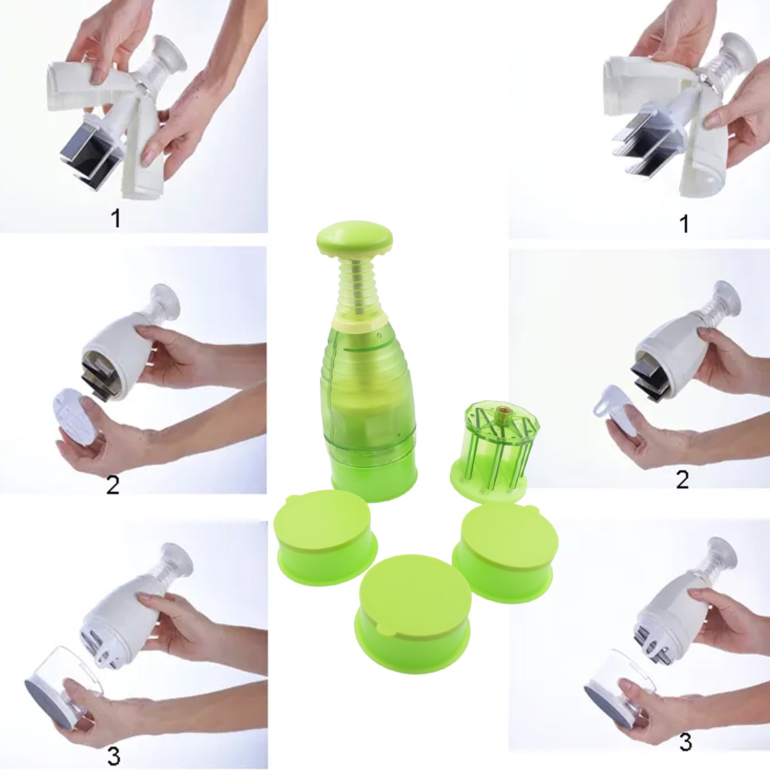 Food Chopper, Easy to Clean Manual Hand Chopper Dicer, Slap Press Chopper Mincer for Vegetables Onions Garlic Nuts Salads - Bhavnagar Deodap