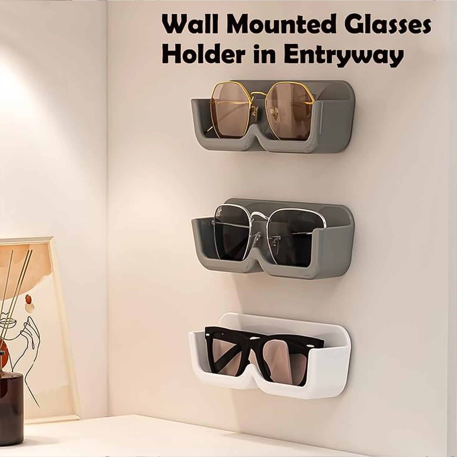 Wall Mounted Sunglasses Holder (4 Pcs Set) - Bhavnagar Deodap