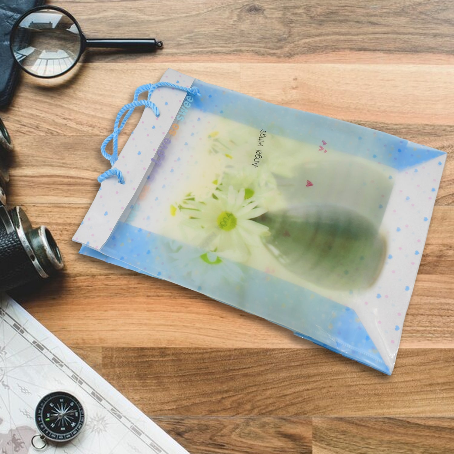 Plastic Transparent Bag With Handle (1 Pc / 34 x 26 Cm) - Bhavnagar Deodap