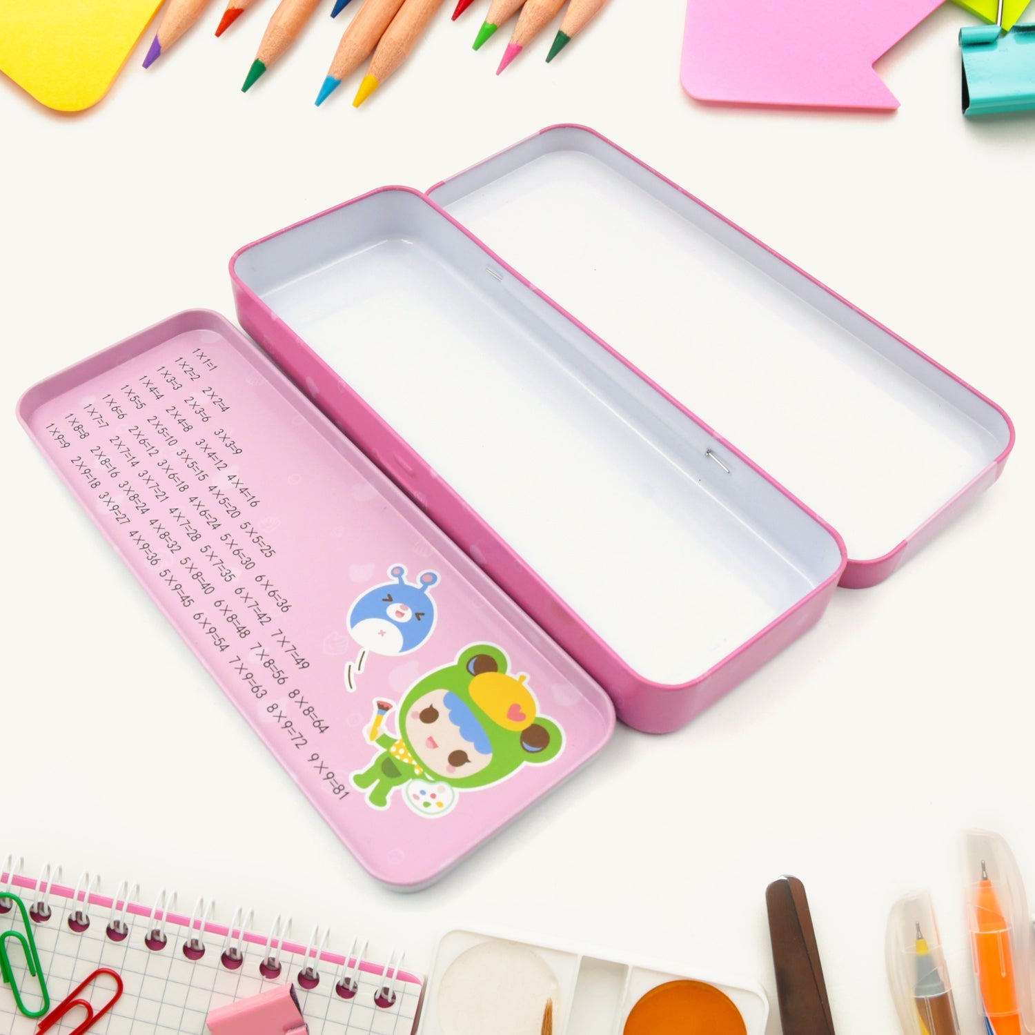 12-Piece Stationery Set: Pencil Box, Pencils, Erasers & More - Bhavnagar Deodap