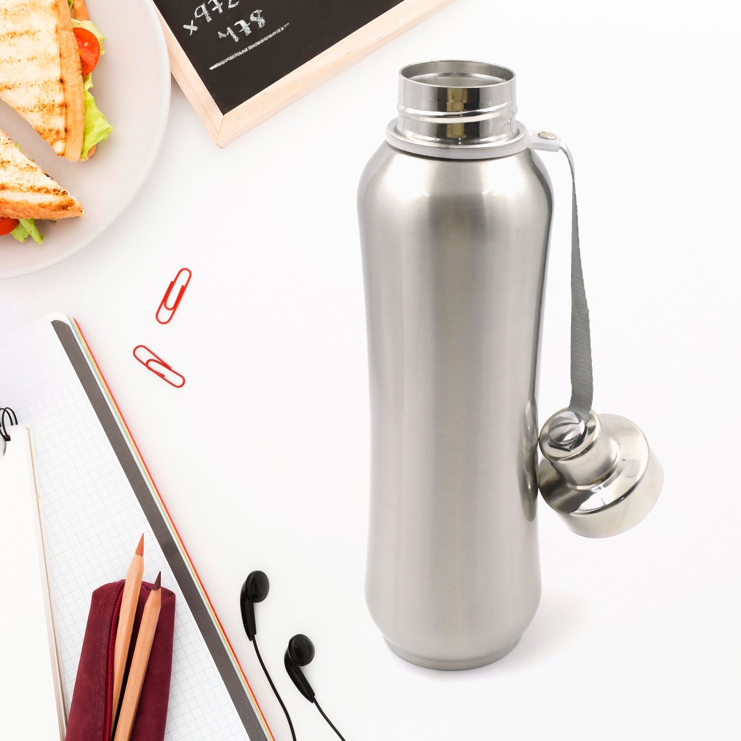 Stainless Steel Vacuum Flask Water Bottle, Fridge Water Bottle, Leak Proof, Rust Proof, Hot & Cold Drinks, Gym BPA Free Food Grade Quality, For office/Gym/School (1000 ML) - Bhavnagar Deodap