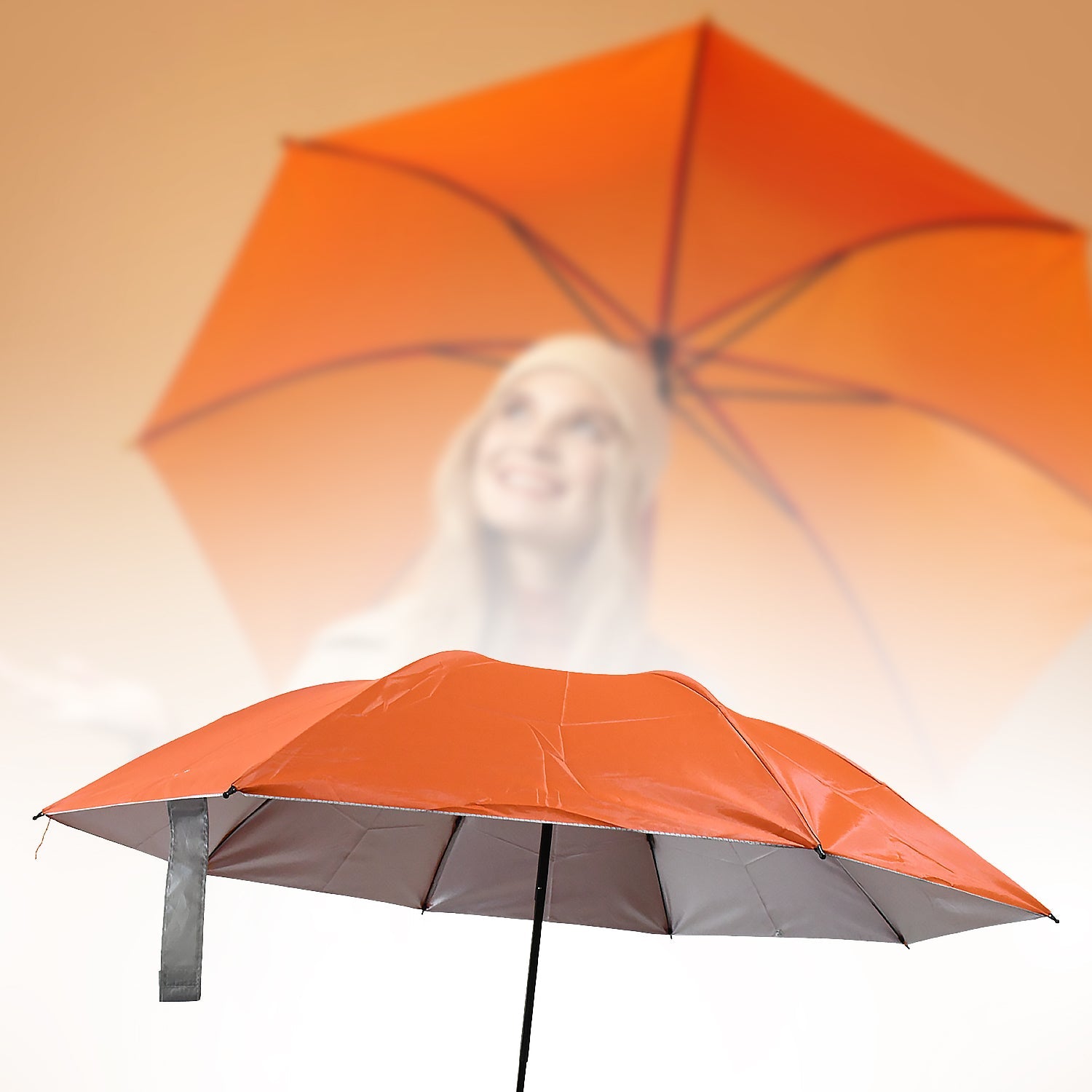 Vegetable shaped Folding Umbrella, Plastic Case Creative Fashion Folding Mini Sun Shade Rain Umbrella, Unique Umbrella, Sun & UV Protection, Cute Design (1 Pc) - Bhavnagar Deodap