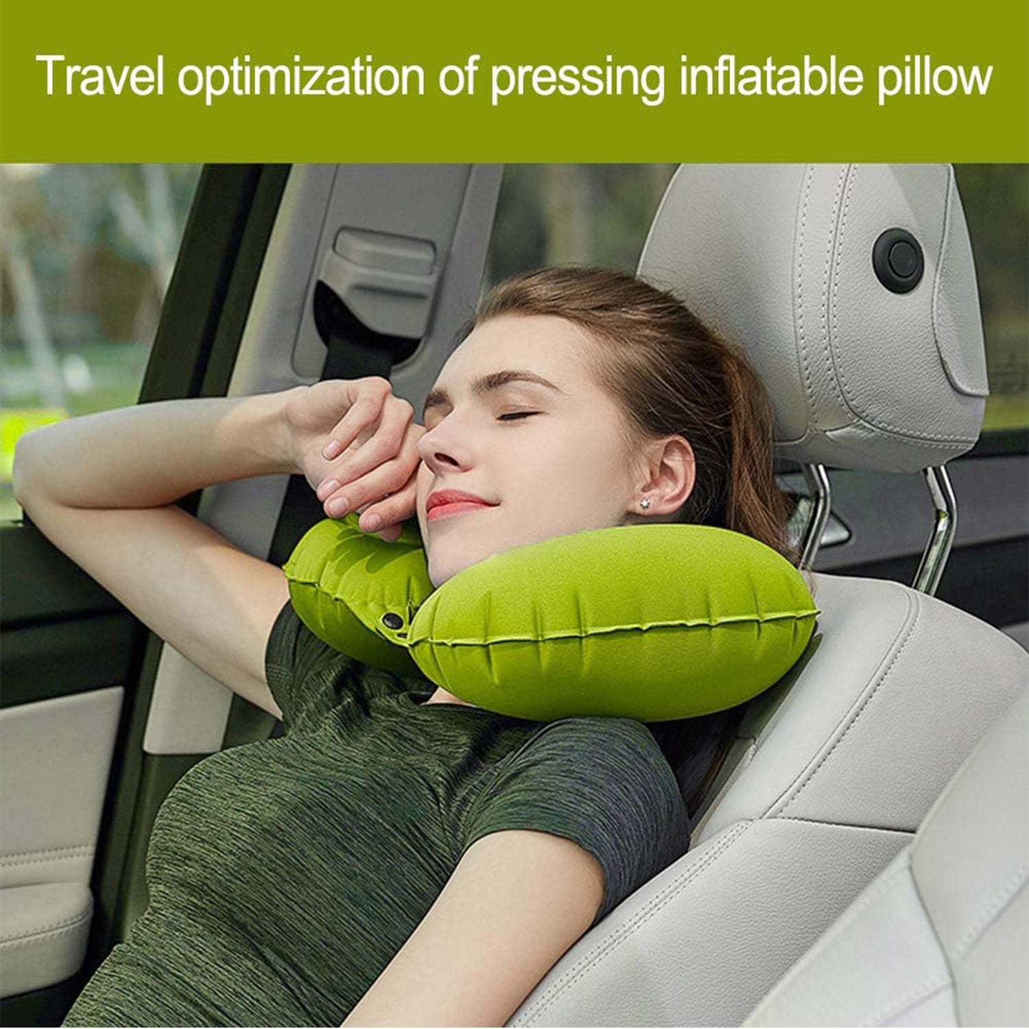 Inflatable & Foldable, Pillow U Shape Air Cushion Travel Pillow, Travel Business Trip Neck Pillow for Long Trips, Ideal for Men & Women Portable, and Perfect for Backpacking, Car Camping, and Even Airplane Travel - Bhavnagar Deodap