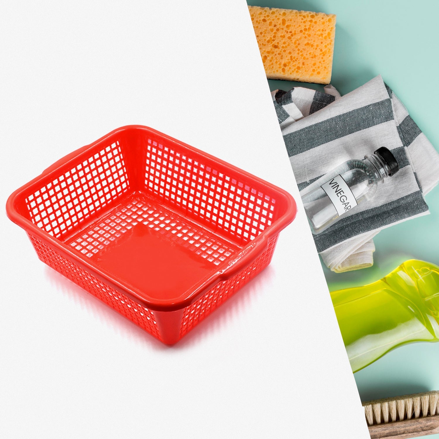 Plastic 3 Pieces Kitchen Large Size Dish Rack Drainer Vegetables and Fruits Washing Basket Dish Rack Multipurpose Organizers - Bhavnagar Deodap