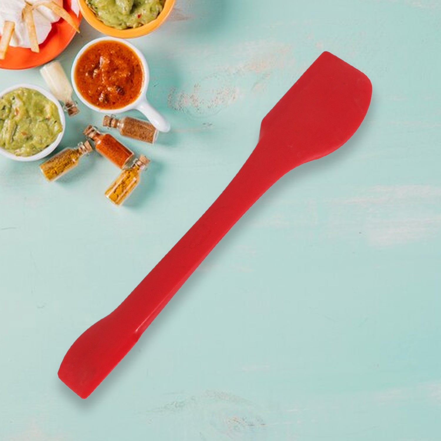 SILICONE SPATULA NON-STICK CREAM SCRAPER PRACTICAL DURABLE HOUSEHOLD CAKE BREAD RUBBER SPATULA FOR COOKING BAKING (1 Pc) - Bhavnagar Deodap