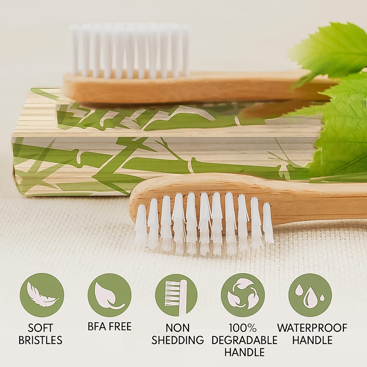 Bamboo Wooden Toothbrush Soft Toothbrush Wooden Child Bamboo Toothbrush Biodegradable Manual Toothbrush for Adult, Kids (15 pcs set / With Round Box) - Bhavnagar Deodap