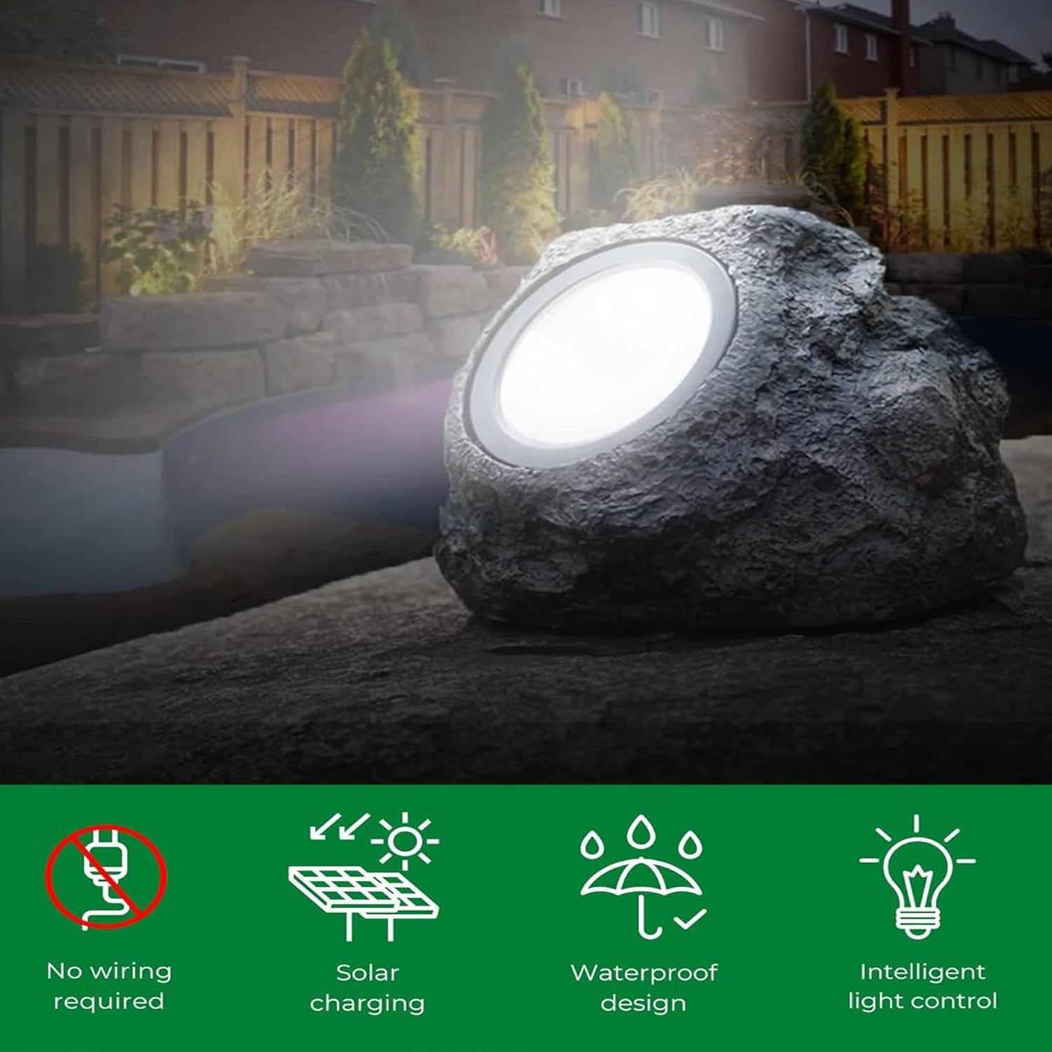 Solar Powered LED Rock Light Solar Powered LED Spotlight Faux Stone for Pathway Landscape Garden Outdoor Patio Yard (1 Pc) - Bhavnagar Deodap