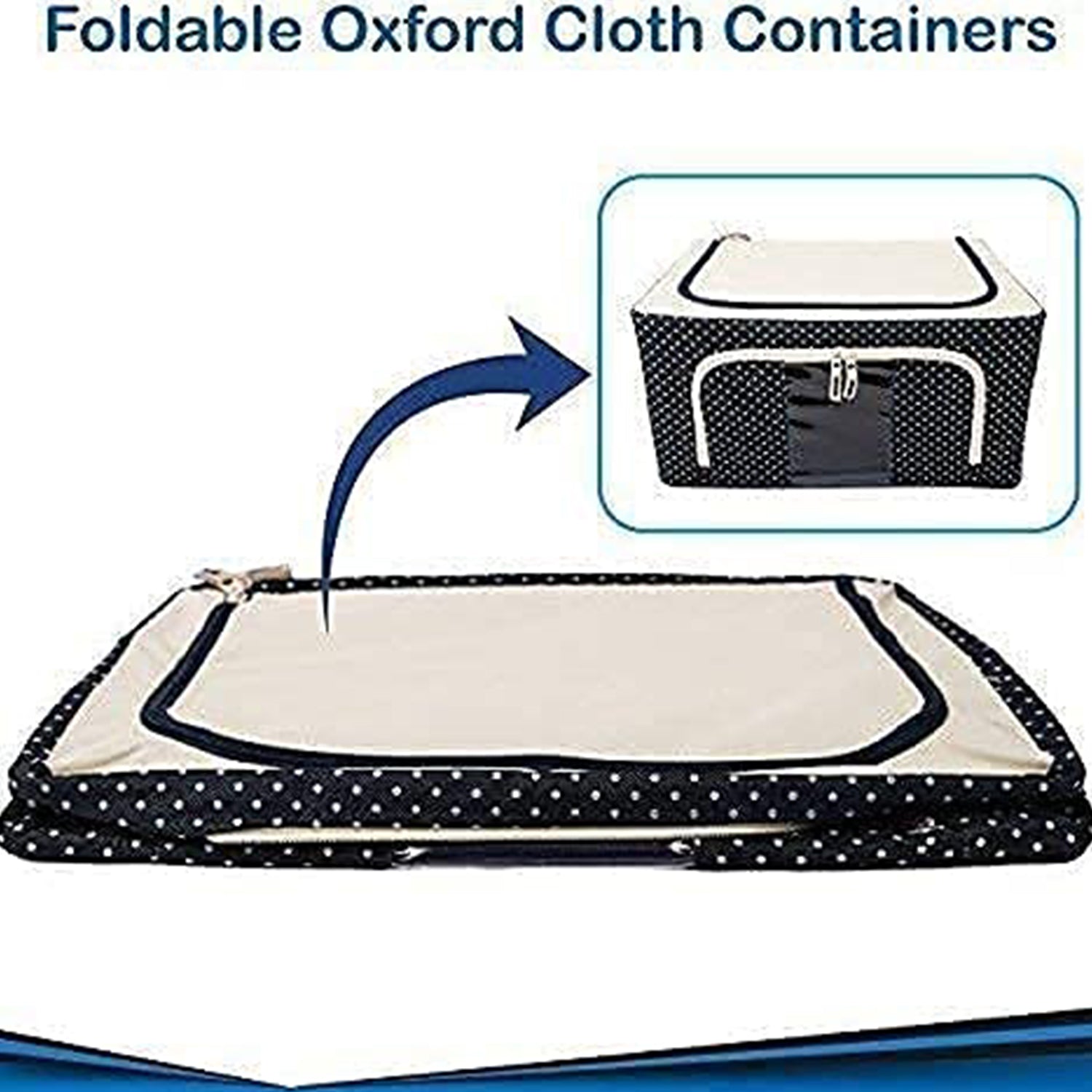 Foldable Steel Frame Clothes Living Storage Organizer Handled Bag Box for Large Size Bedding, Blankets, Women Saree, Toys & Cloth Storage Box / Bag (66 Liter) - Bhavnagar Deodap