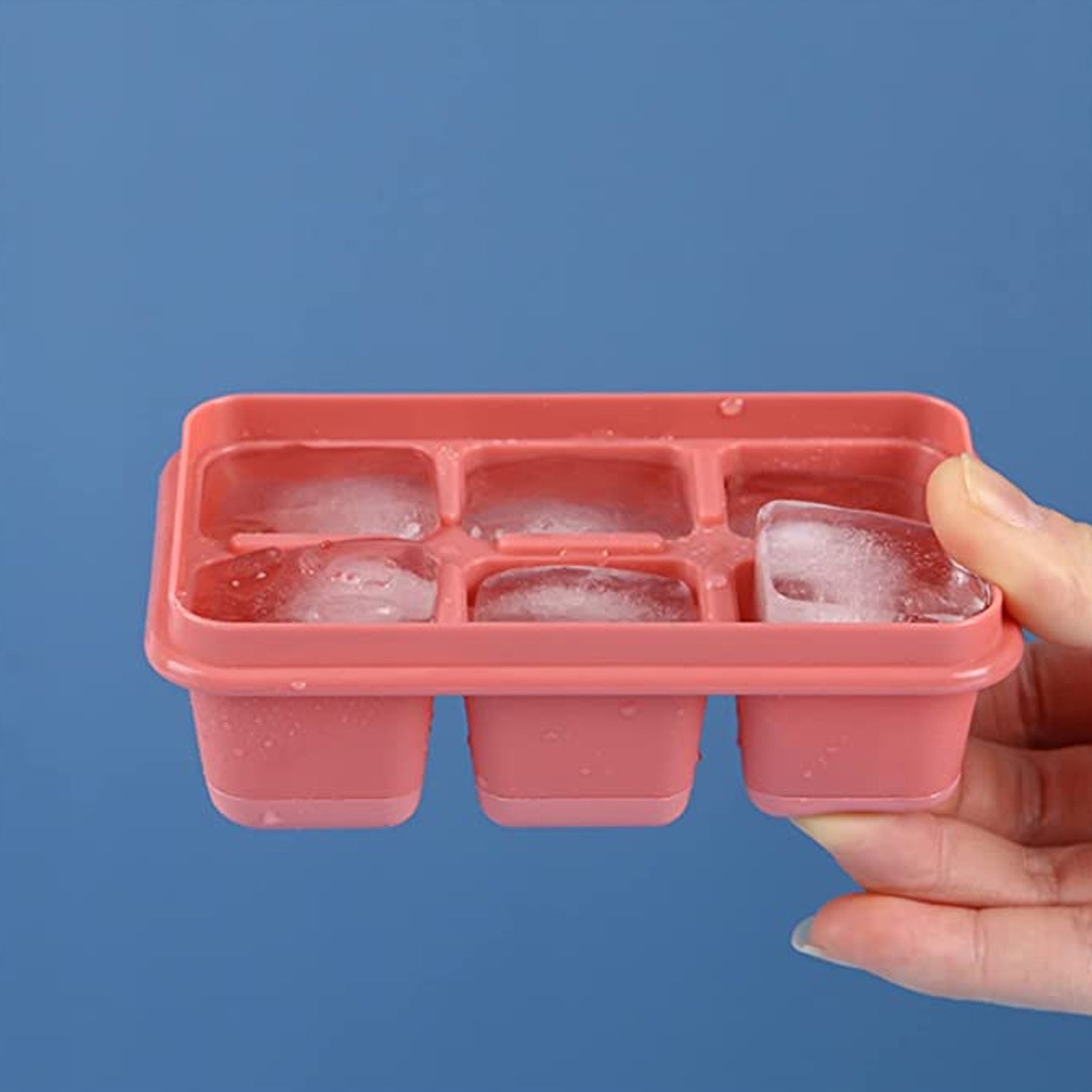 6 cavity Silicone Ice Tray used in all kinds of places like household kitchens for making ice from water and various things and all. - Bhavnagar Deodap