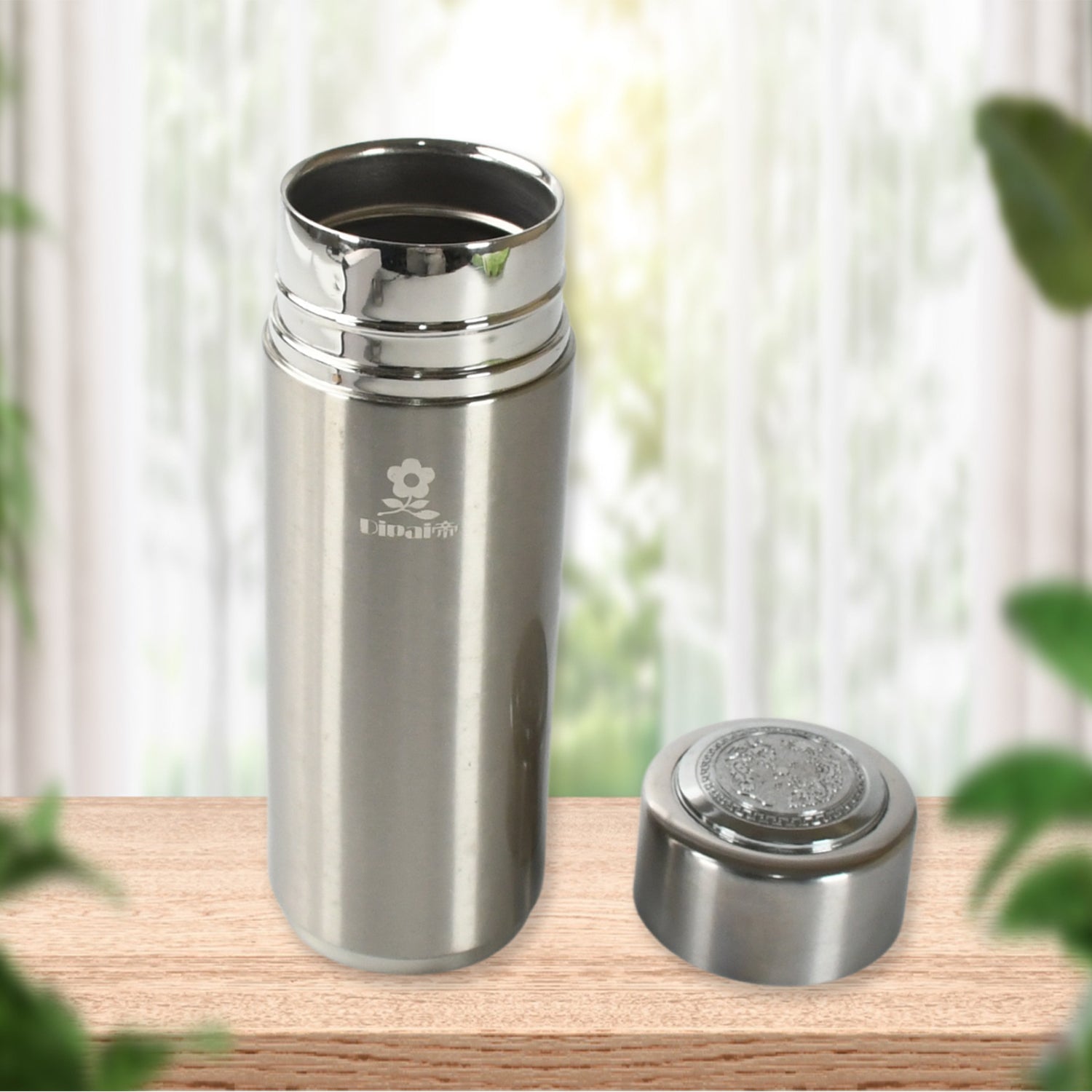 Vacuum Insulation Cup with Lid, Stainless Steel, Hot & Cold Water Bottle Coffee, Double Walled Carry Flask for Travel, Home, Office (1 Pc) - Bhavnagar Deodap