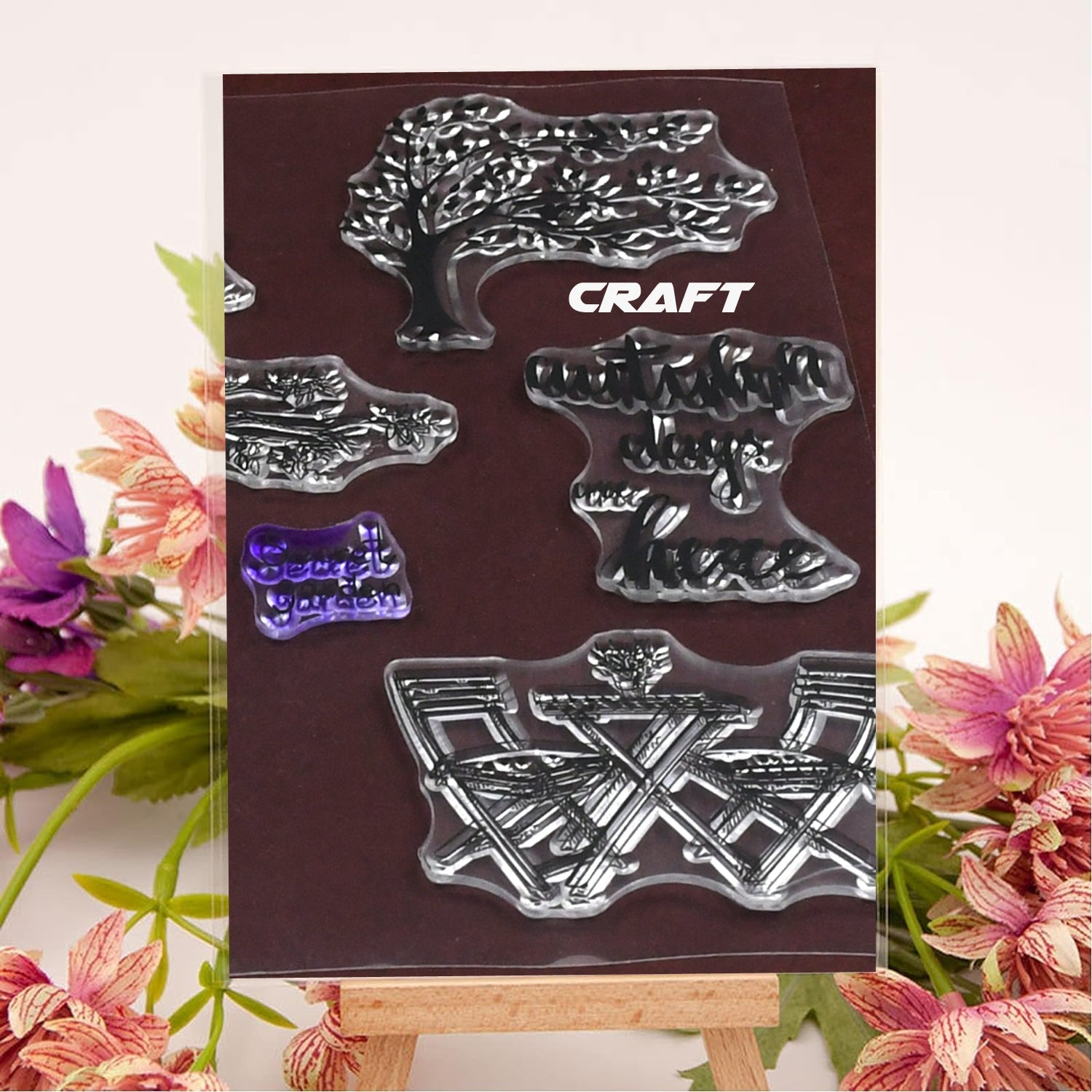 Reusable Transparent Rubber Stamp for Paper Crafts (Mix Design / 1 Sheet)