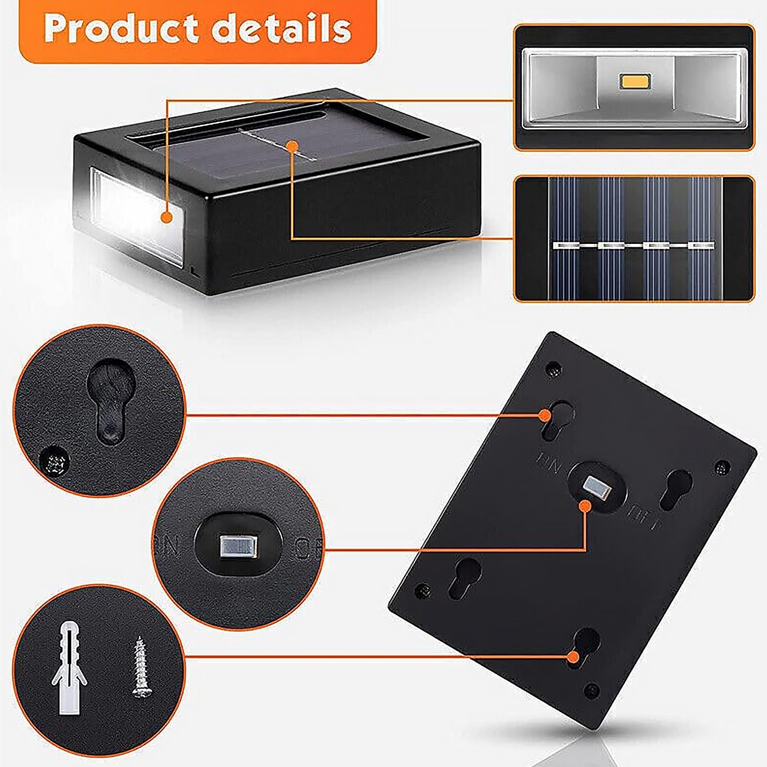 Solar Wall Lights Small Fence Lights Solar Powered Up Down LED Porch Light Garden Lights Outdoor Solar Landscape Lights WaterProof Light (1 Pc) - Bhavnagar Deodap