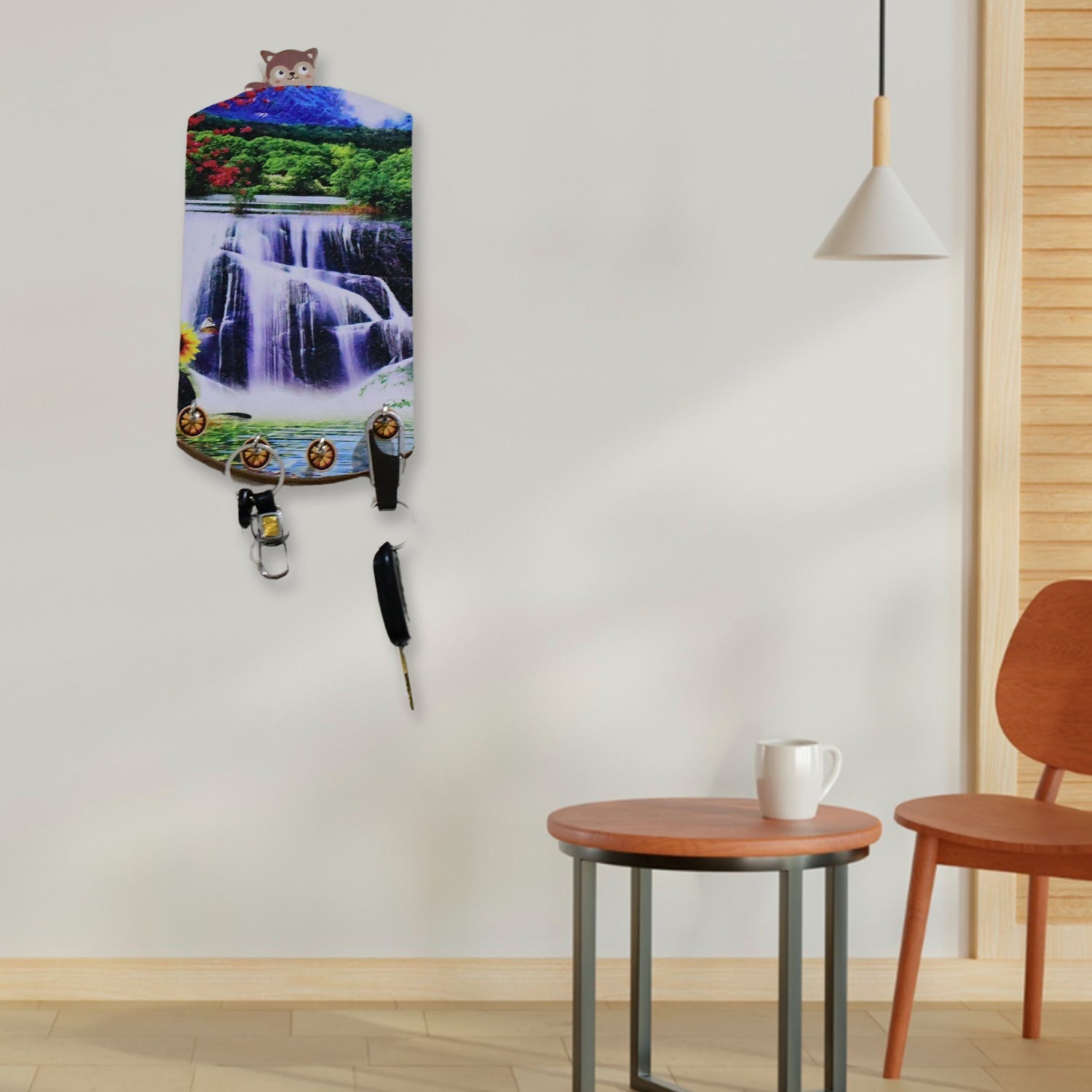 Decorative Wooden Vertical Scenery with Hooks for Wall Hanging - Bhavnagar Deodap