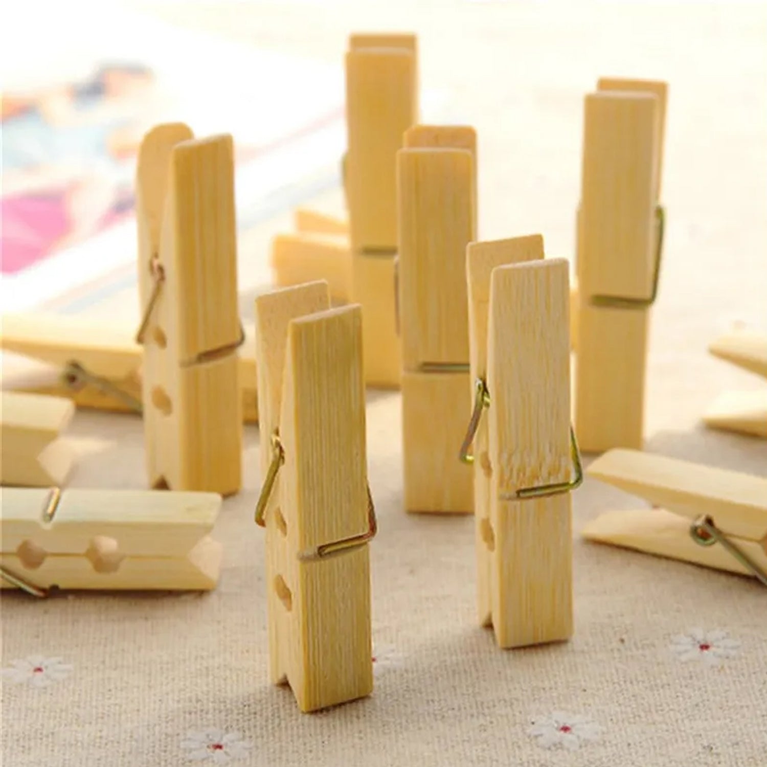 Multipurpose Wooden Heavy Clip (20 Pieces) for Clothespin , Dryer, Hanger, Photo Paper Peg Pin, Craft Clips for School Arts Crafts Decoration - Bhavnagar Deodap