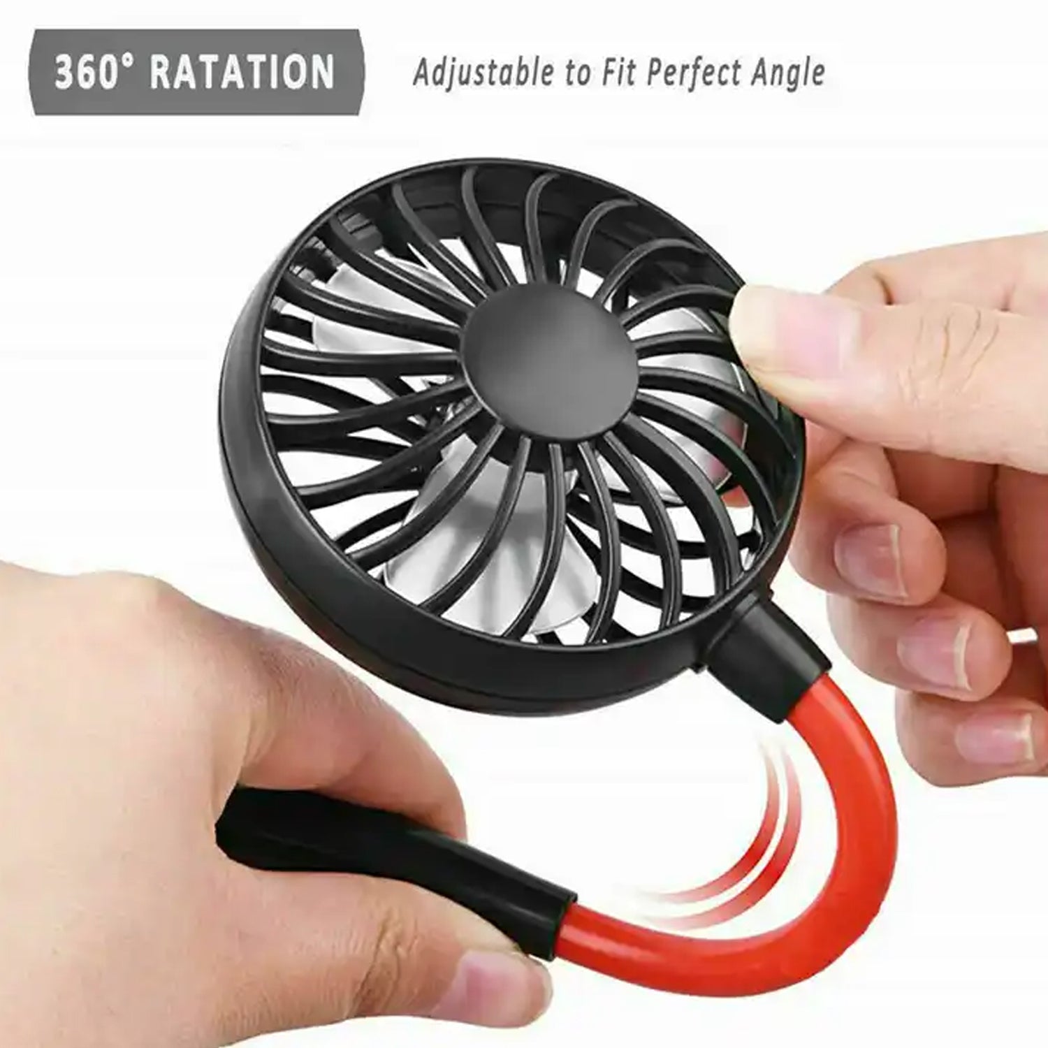 Hand Free Personal Fan - Portable USB Battery Rechargeable With Battery Comaprtment Mini Fan - Headphone Design Wearable Neckband Fan Necklance Fan Cooler Fan for Home, Sport, Camping, Beach, Travel, Office (Battery Not Included) - Bhavnagar Deodap