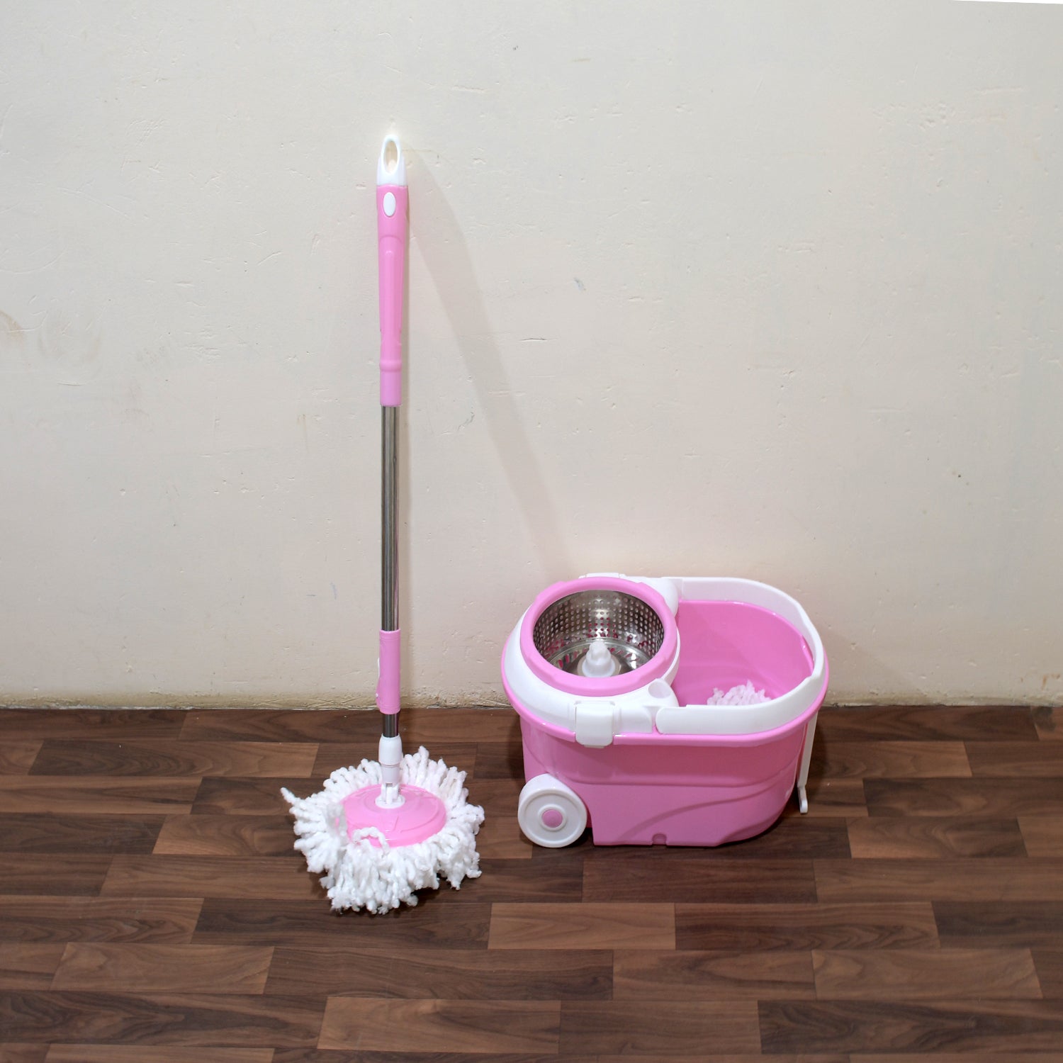 Spin Mop with Bucket for Floor Cleaning - Magic Mop Set with Steel Spin, Mop Stick, and Bucket for Home & Office - Bhavnagar Deodap