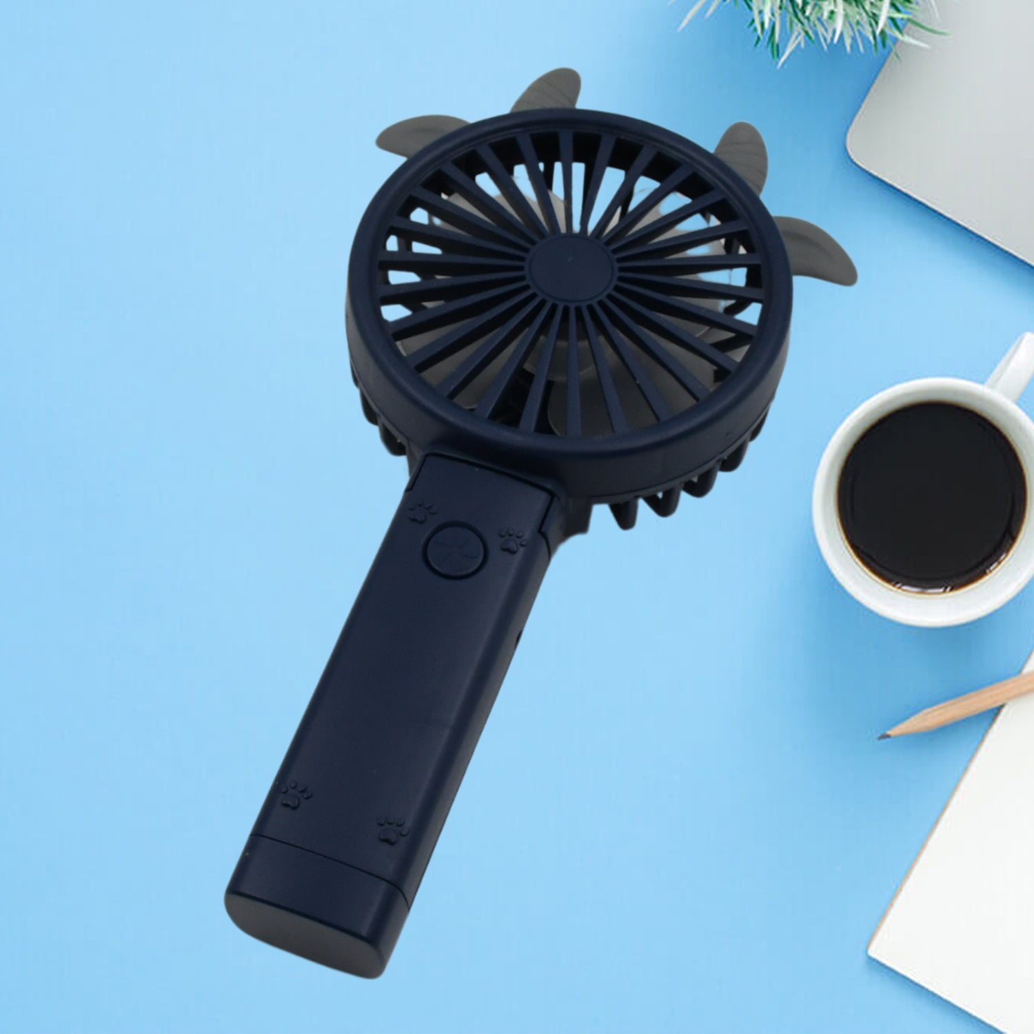 17731 Portable Small Electric Fan Handheld, USB Rechargeable Mini Student Handheld Class Personal Fan (1 Pc / Mix Color Design) - Bhavnagar Deodap