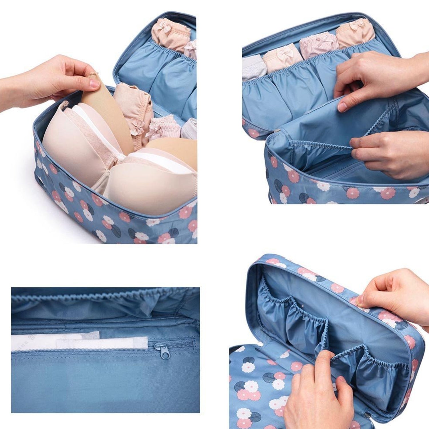 Multi Purpose Storage Bag, Underwear Storage Bag, Bra Organizer Bag Underwear Pouch, Waterproof Cosmetic Travel Bag, Lingerie Toiletry Wash Storage Case, Baby Diaper Bag (1 Pc) - Bhavnagar Deodap