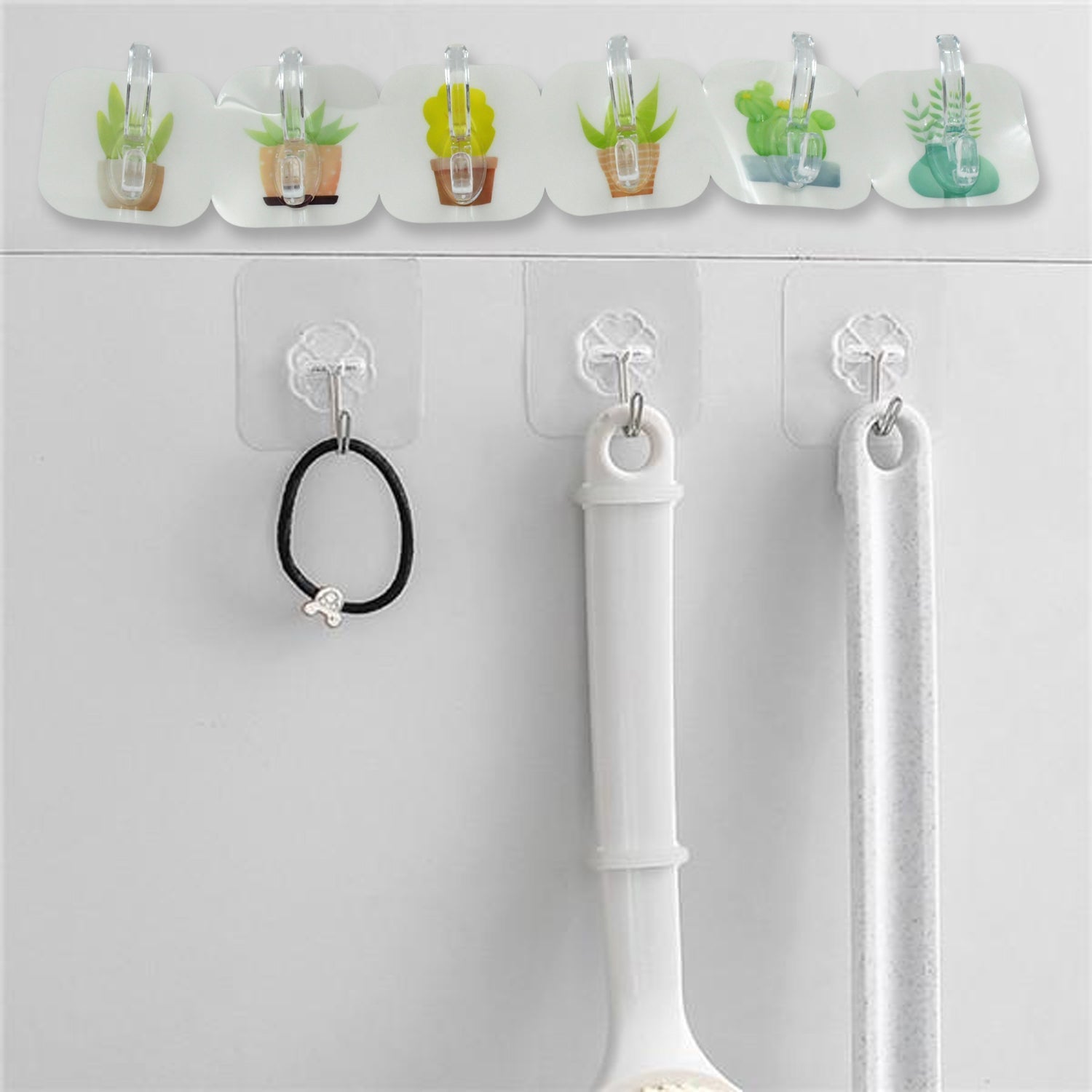 Transparent Adhesive Wall Hooks: Premium Quality, 6-Pack - Bhavnagar Deodap