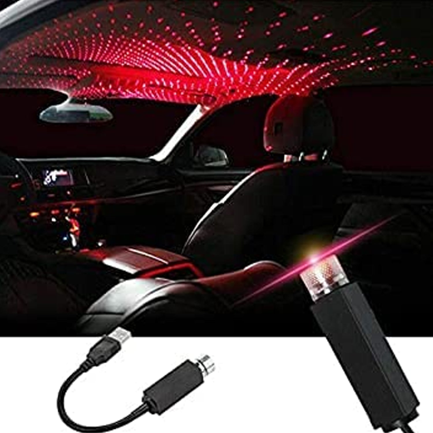 USB Star Projector Night Light, Adjustable Romantic Interior Car Lights for Bedroom, Car, Ceiling and Party Decoration - Bhavnagar Deodap