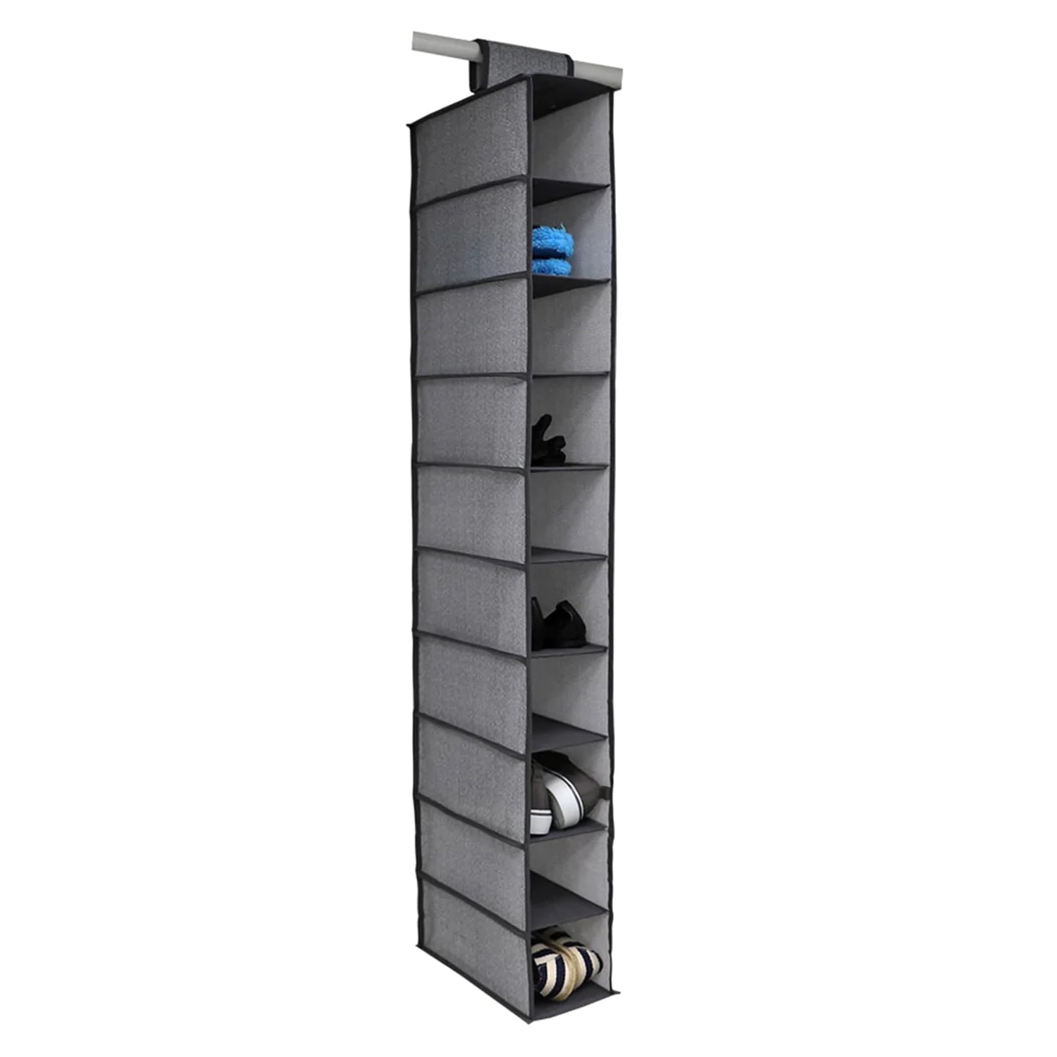 6742 10tier Multipurpose Storage Rack, Foldable, Collapsible Fabric Wardrobe Organiser for Clothes 