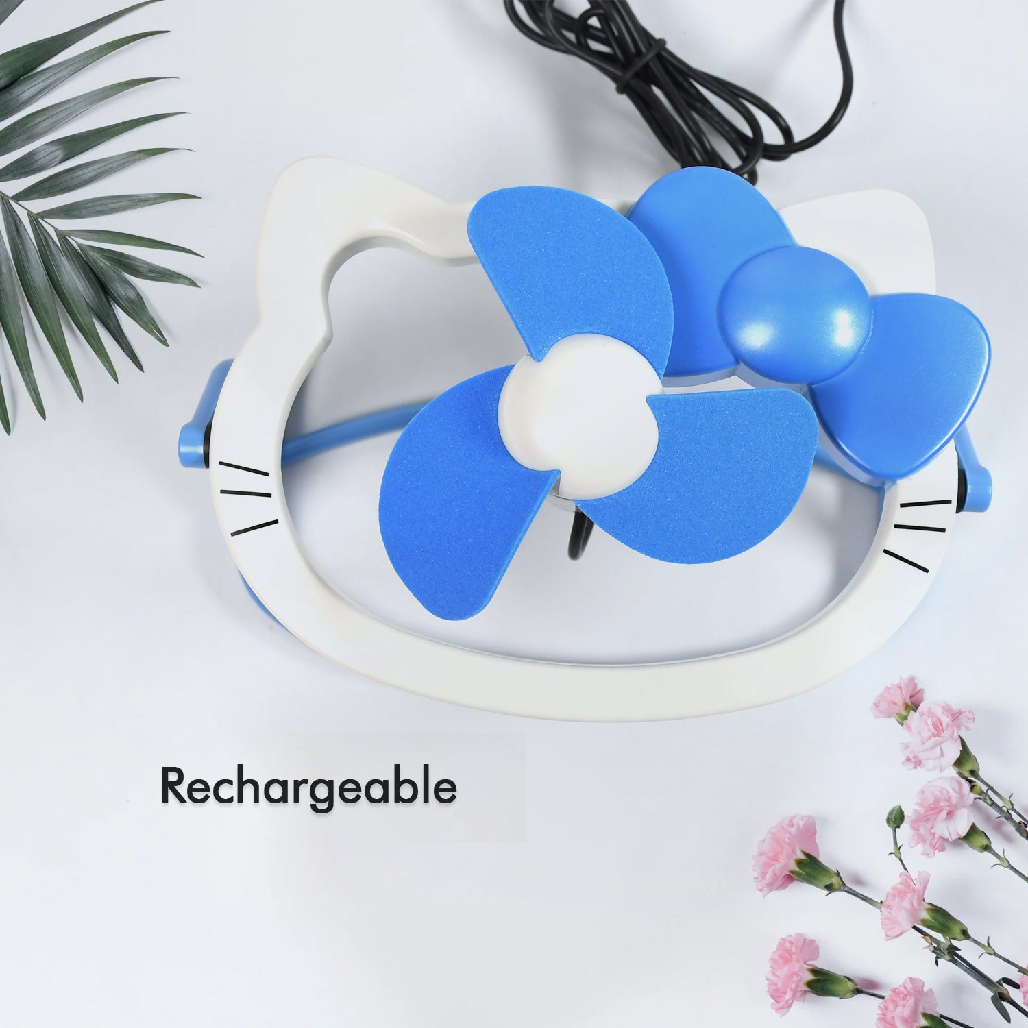 HELLO KITTY CARTOON FAN CUTE BRIGHT COLOR DESKTOP OFFICE USB MINI FAN PERSONAL DESKTOP FAN (Battery Not Include) - Bhavnagar Deodap