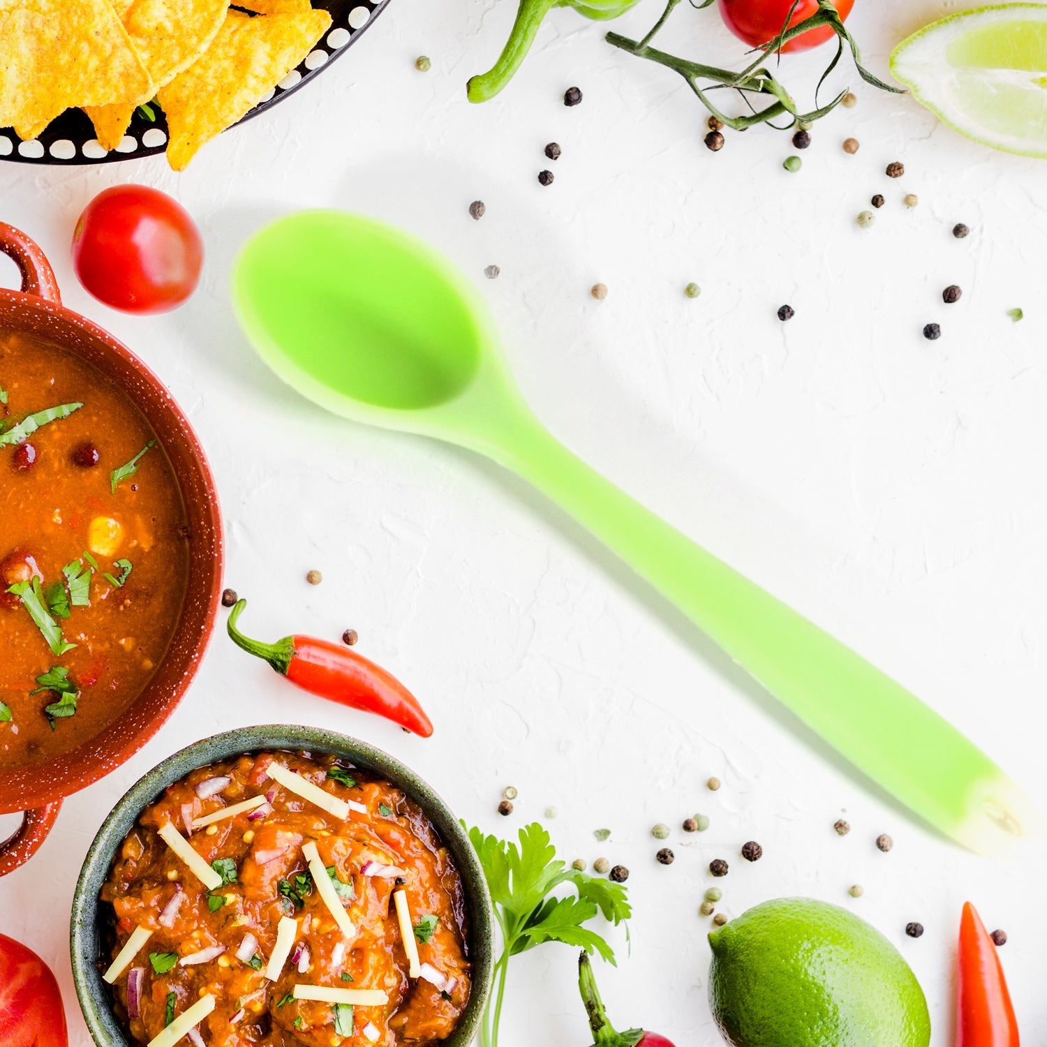 Multipurpose Silicone Spoon, Silicone Basting Spoon Non-Stick Kitchen Utensils Household Gadgets Heat-Resistant Non Stick Spoons Kitchen Cookware Items For Cooking (1 pc / 27 Cm) - Bhavnagar Deodap