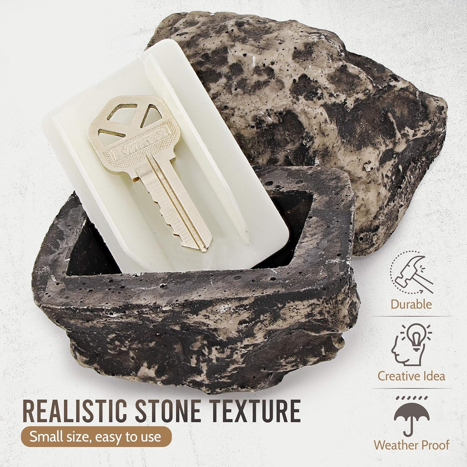 Hide a Key Outside Rock Looks Like a Real Rock - Weatherproof Rock Key Perfect for Emergencies - Fake Rock Key Hider Outside Decorative (1 Pc) - Bhavnagar Deodap