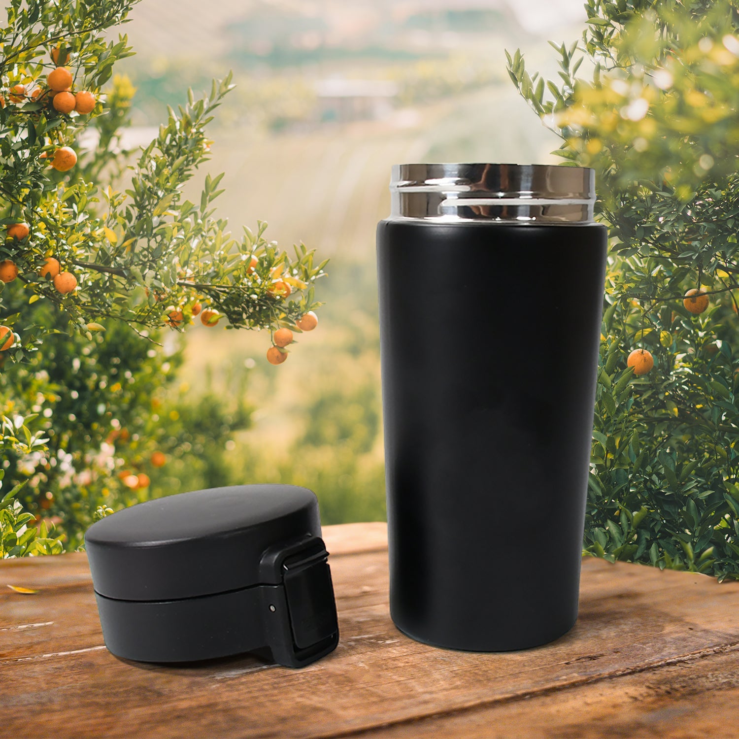 Stainless Steel Vacuum Insulated Coffee Cups Double Walled Travel Mug, Car Coffee Mug with Leak Proof Lid Reusable Thermal Cup for Hot Cold Drinks Coffee, Tea (350ML Approx) - Bhavnagar Deodap