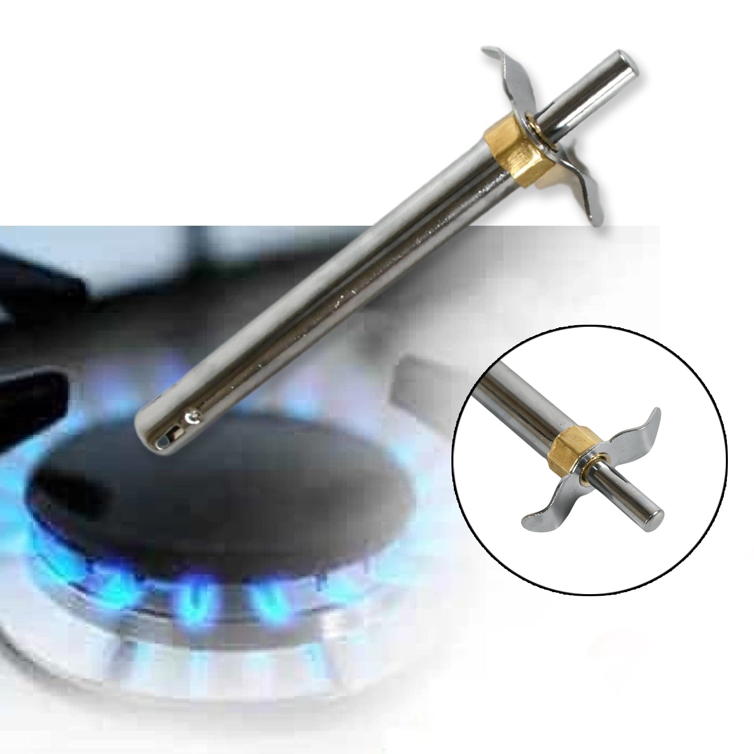Stainless Steel Electronic Gas Lighter with Box – 17.5 Cm – Good Quality (2 Pcs Set) - Bhavnagar Deodap