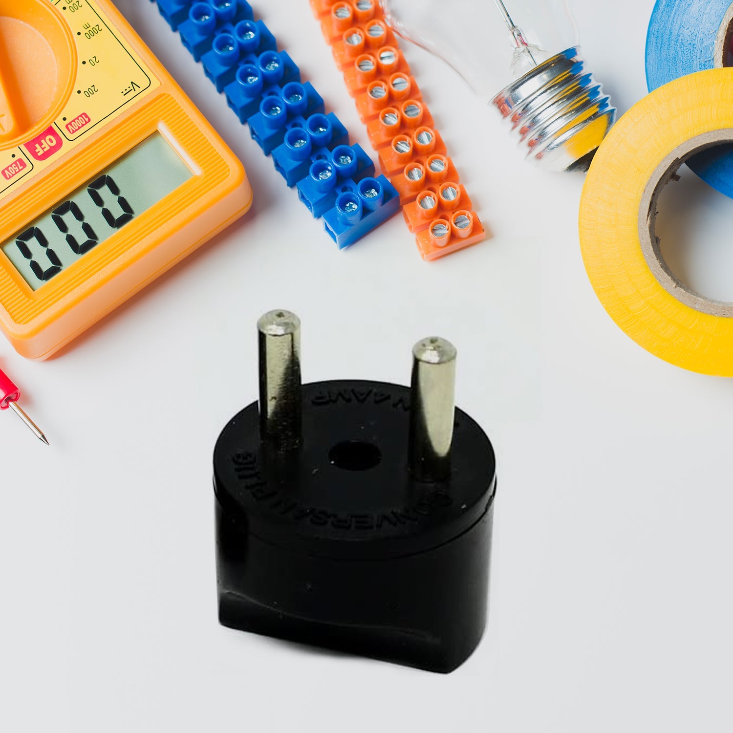 2 Pin 4 Amp. Conversion Electrical connector Plug, 2 PIN Plug Converter, Plug Adapter With Color Box (1 Pc ) - Bhavnagar Deodap