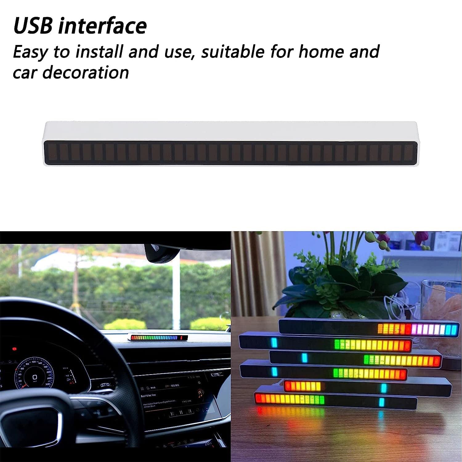 Rhythm Lights, AGC Automatic Gain Control 32 Colorful RGB Light Adjustable Pickup Rhythm Lights, RGB LED Voice-Activated Rhythm Light Car Home Sound Control Ambient Light (1 Pc) - Bhavnagar Deodap