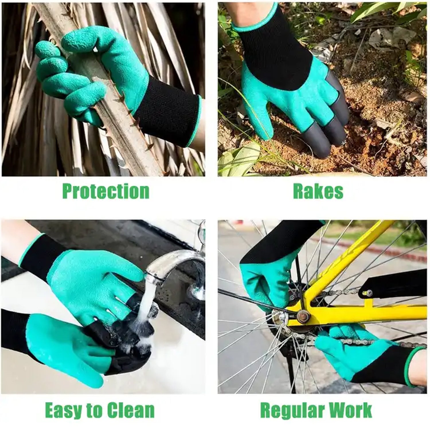 Heavy Duty Garden Gloves with Claws (Washable): 1 Pair (Mix Color) - Bhavnagar Deodap