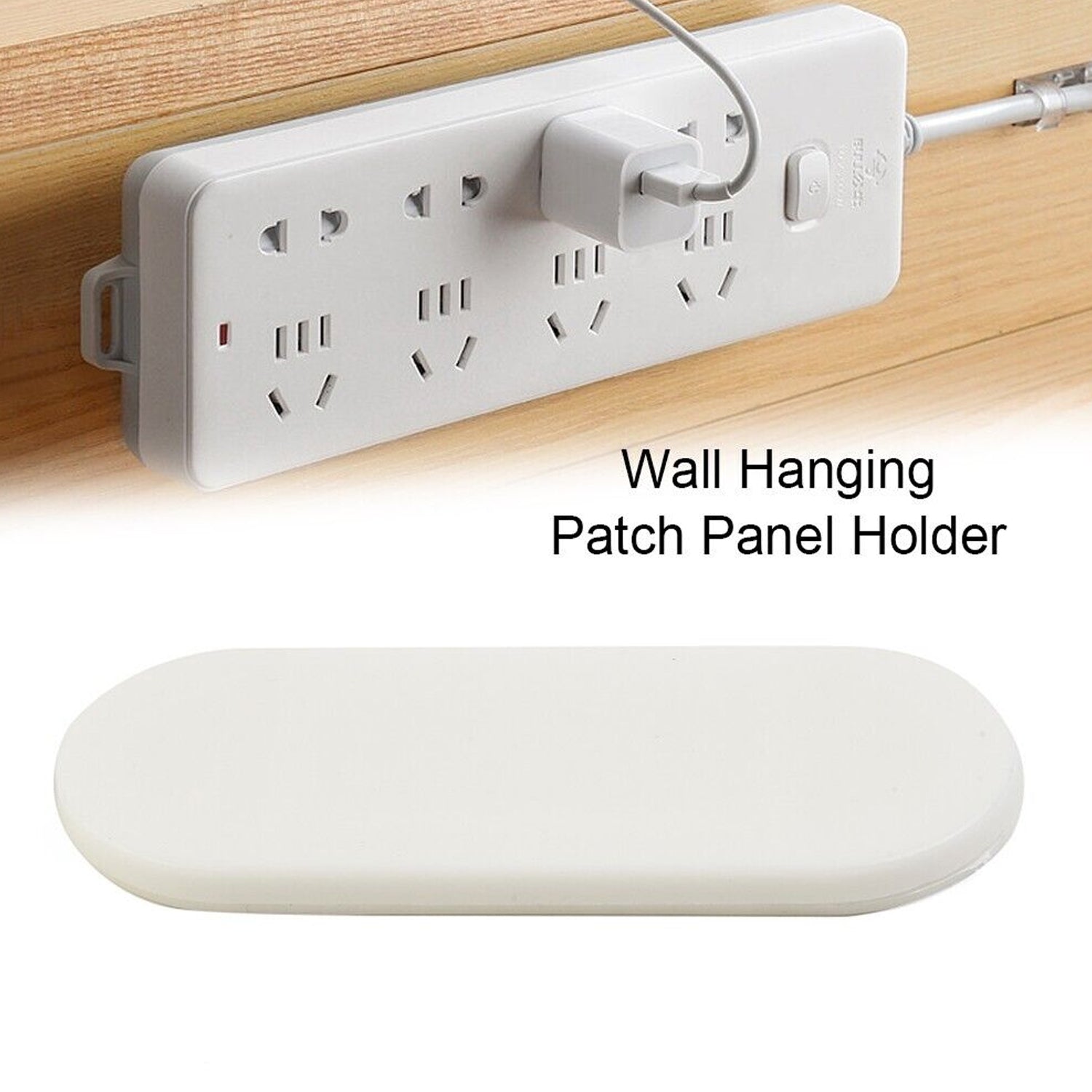 Self Adhesive No Hole Wall Mount, Reusable, Non Residue Plug Organizer  For Home Office & Multiuse Device, Wall Socket Holder Power Strip Holder Wall Mount Wall Hanging - Bhavnagar Deodap