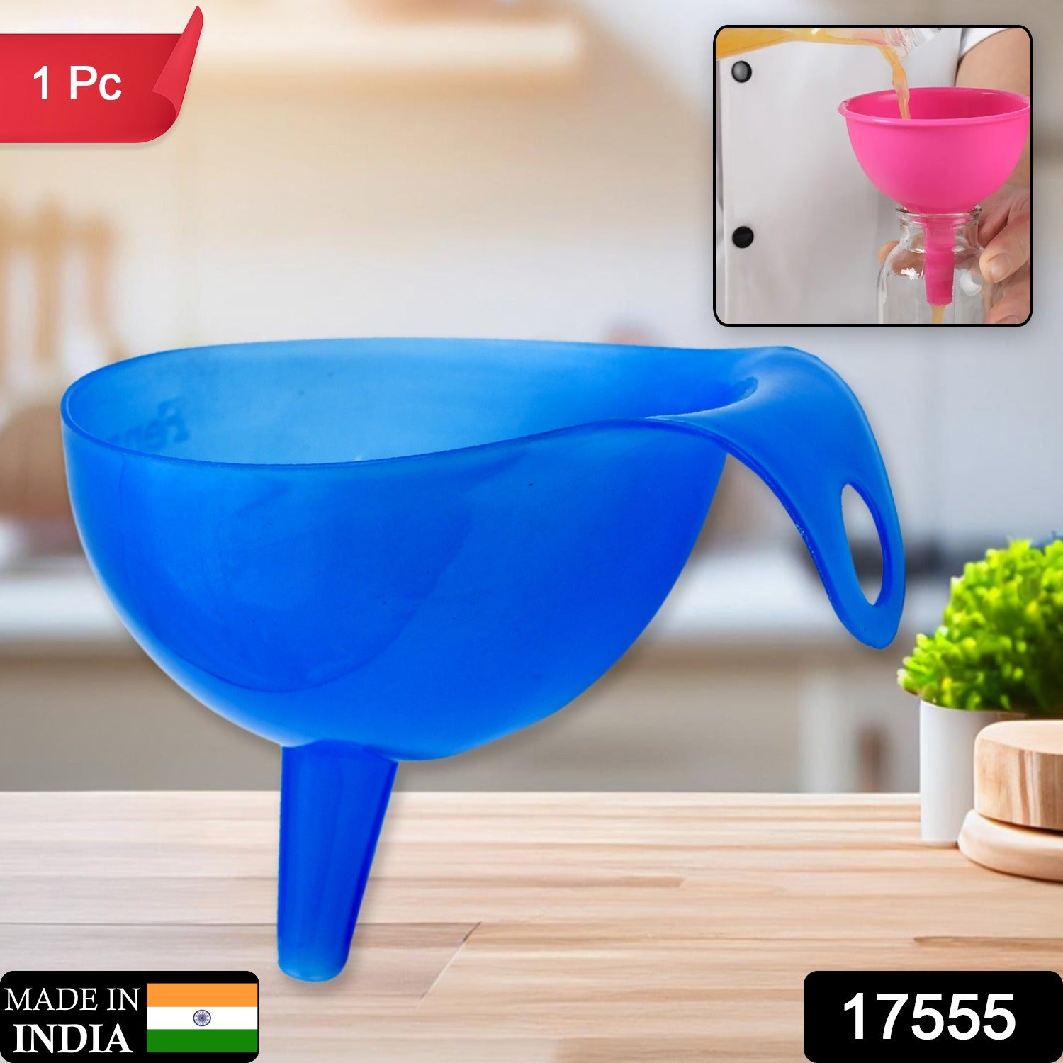 Plastic Funnel For Pouring Oil, Sauce, Water, Juice Cooking Oil, Powder, Small Food-Grains Food Grade Plastic Funnel (1 Pc) - Bhavnagar Deodap